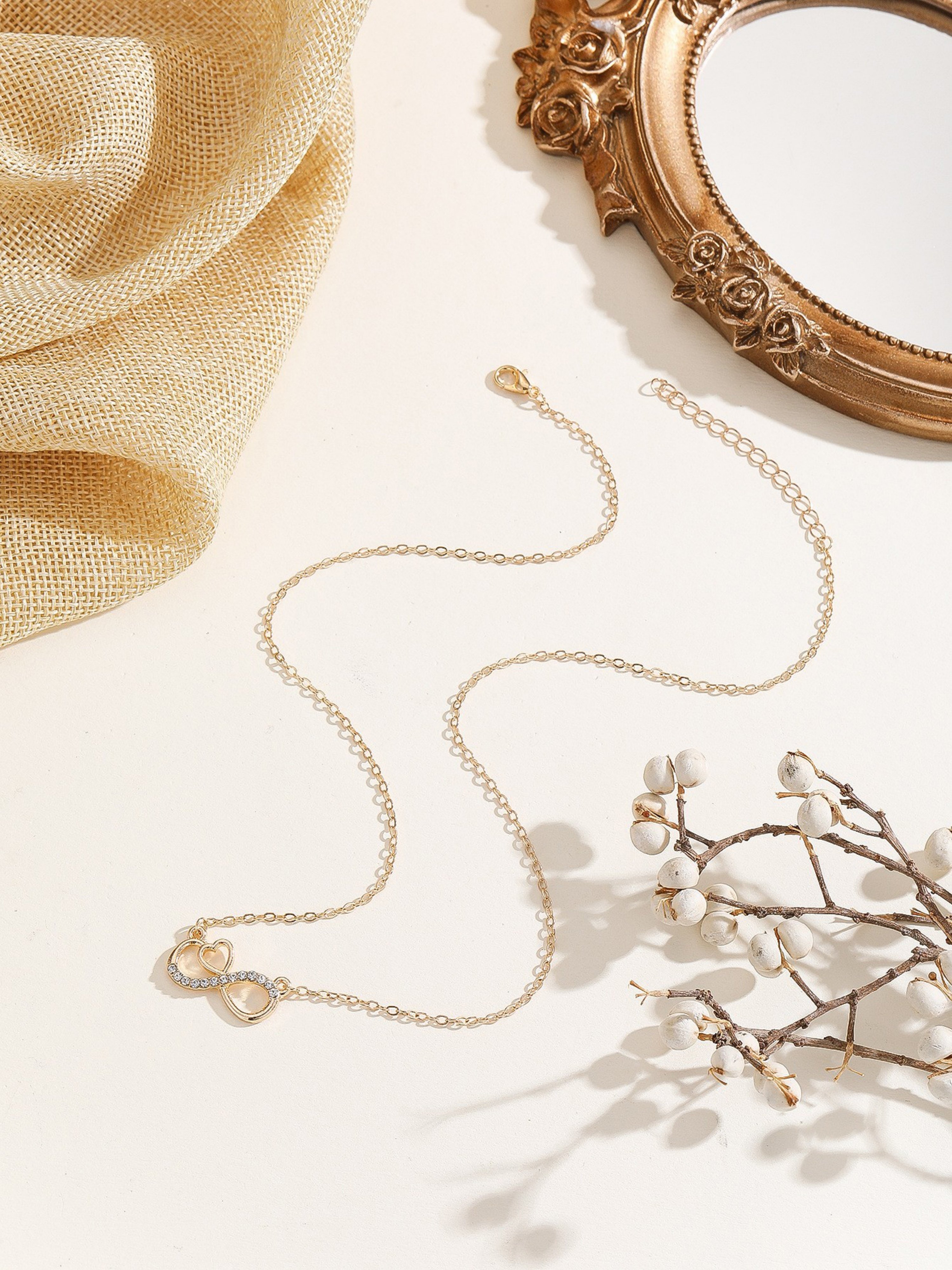 Gold Infinity Heart Pendant Necklace