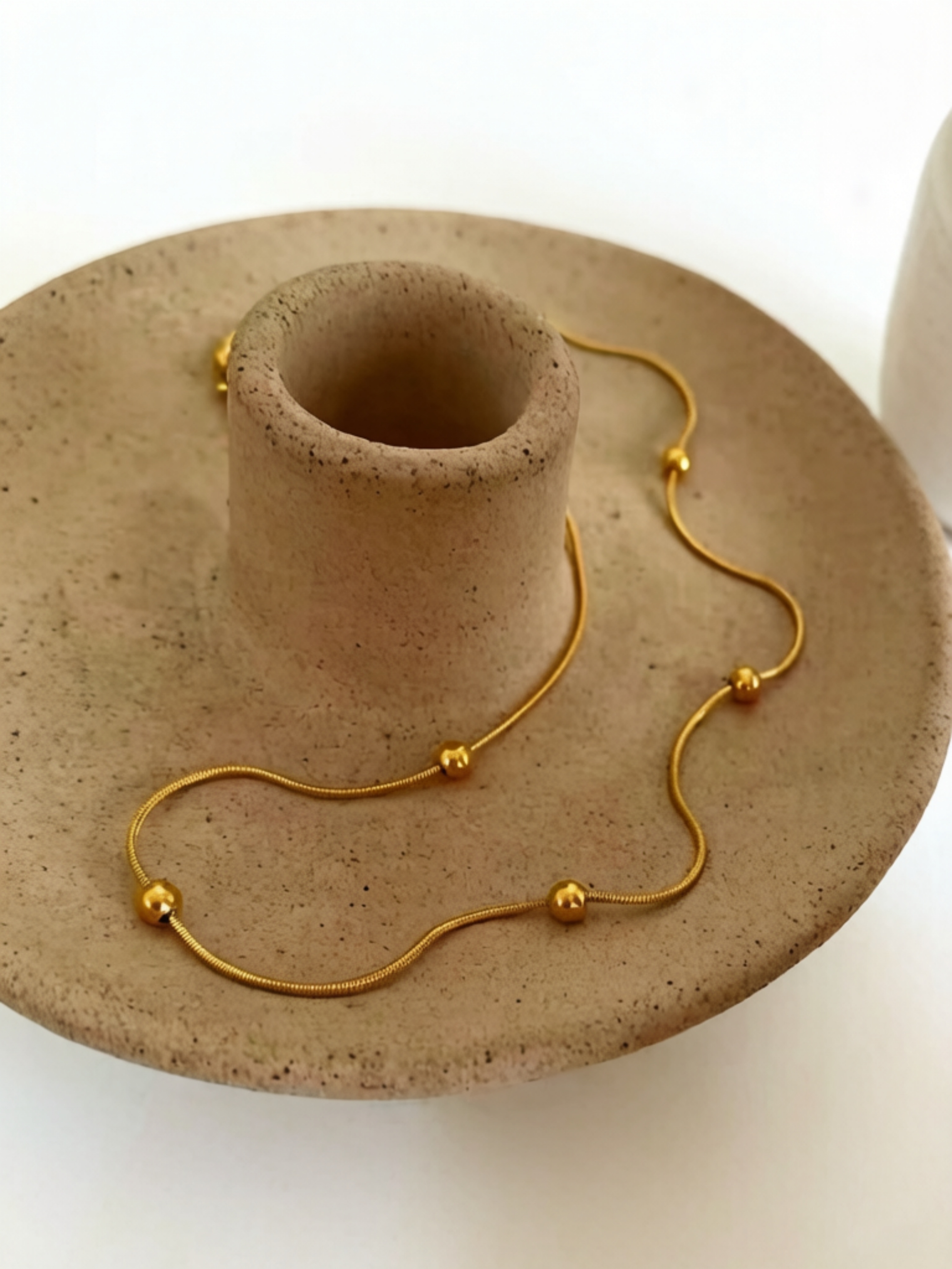 Gold Beaded Choker Necklace