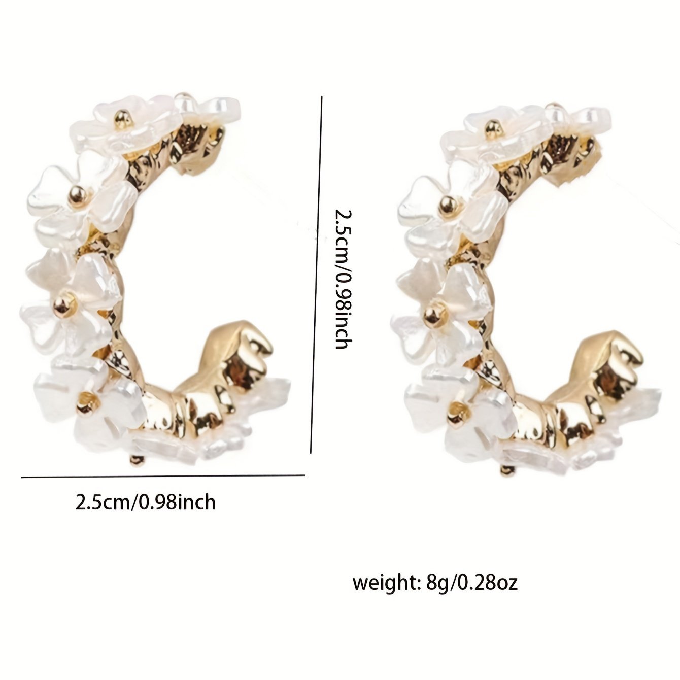 Gold-Plated Floral Hoop Earrings - Casual Danglers for Women.