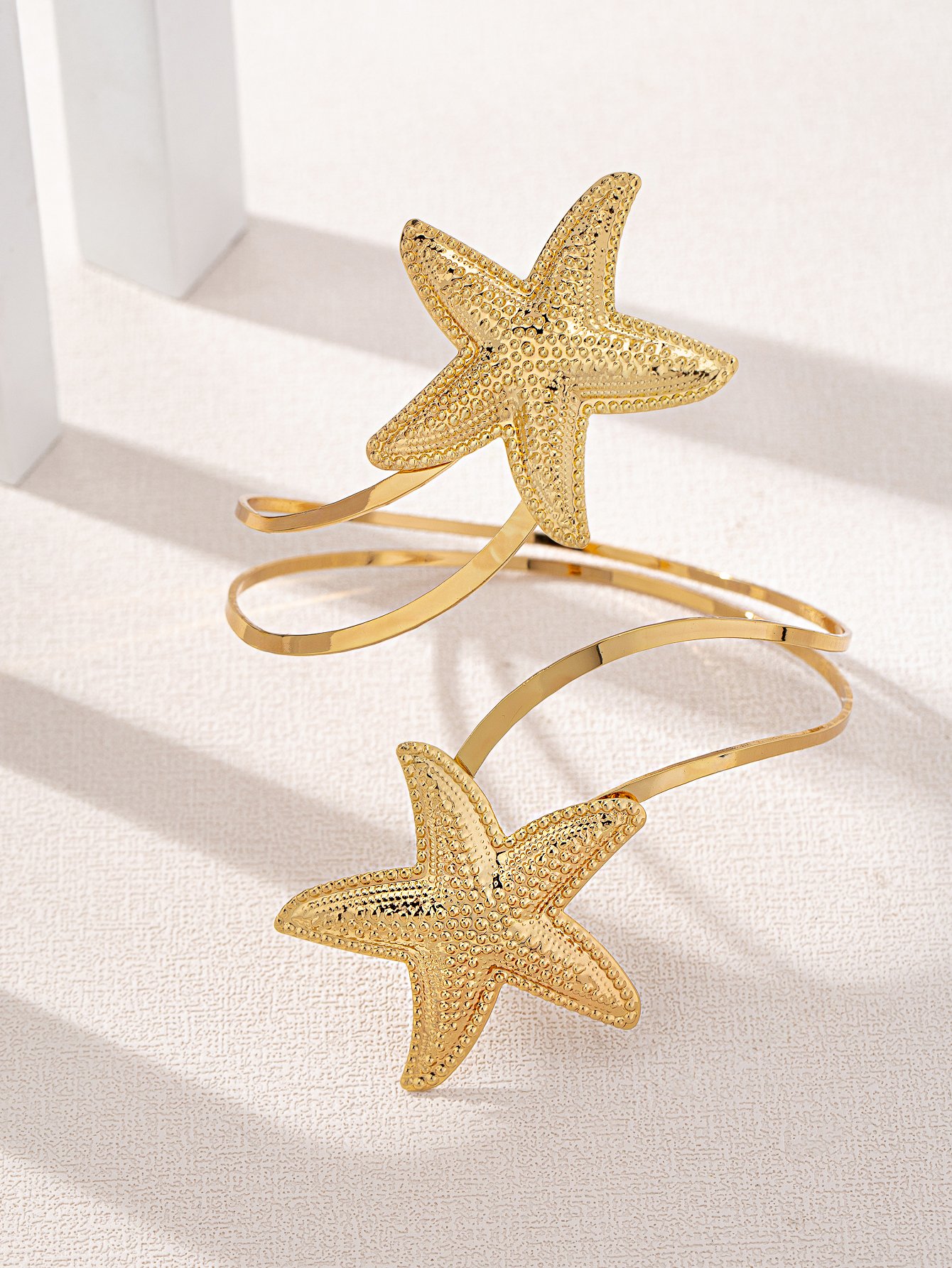 Golden Starfish Arm Cuff Bracelet for Women.