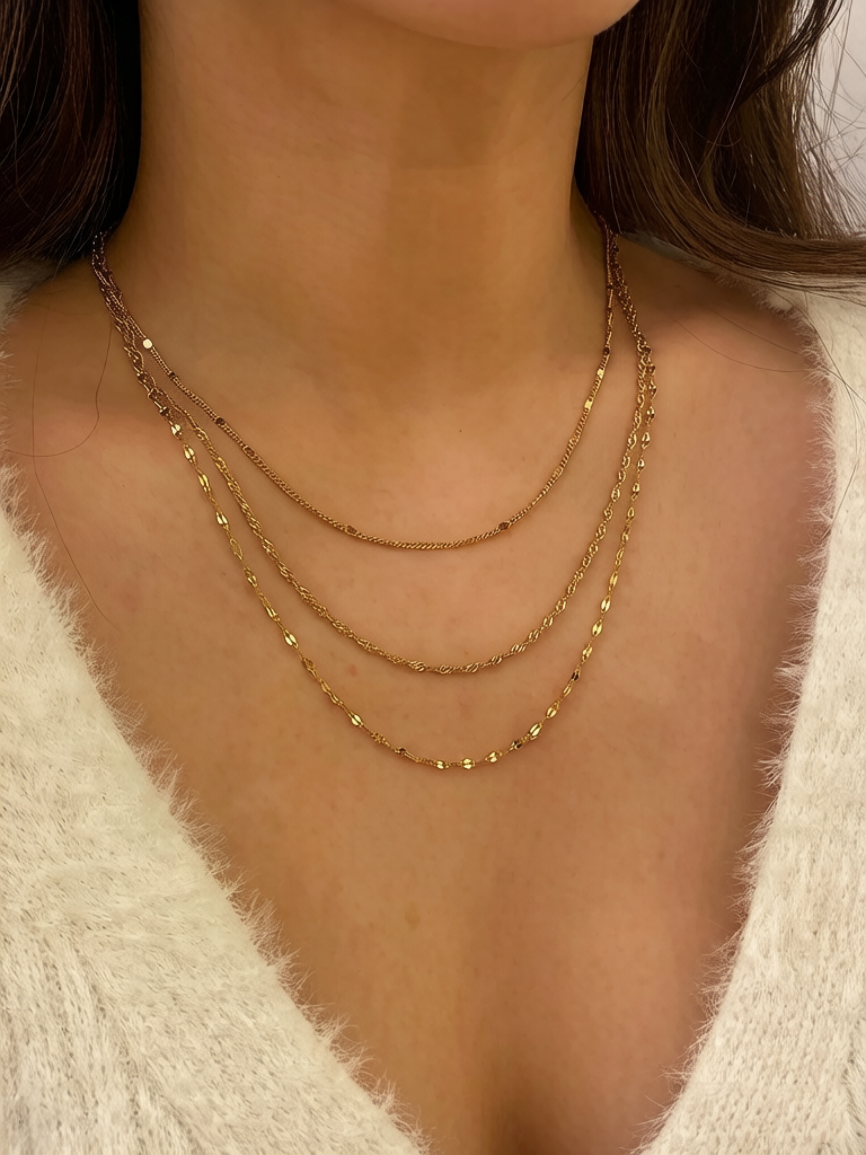 Gold Layered Necklace Set