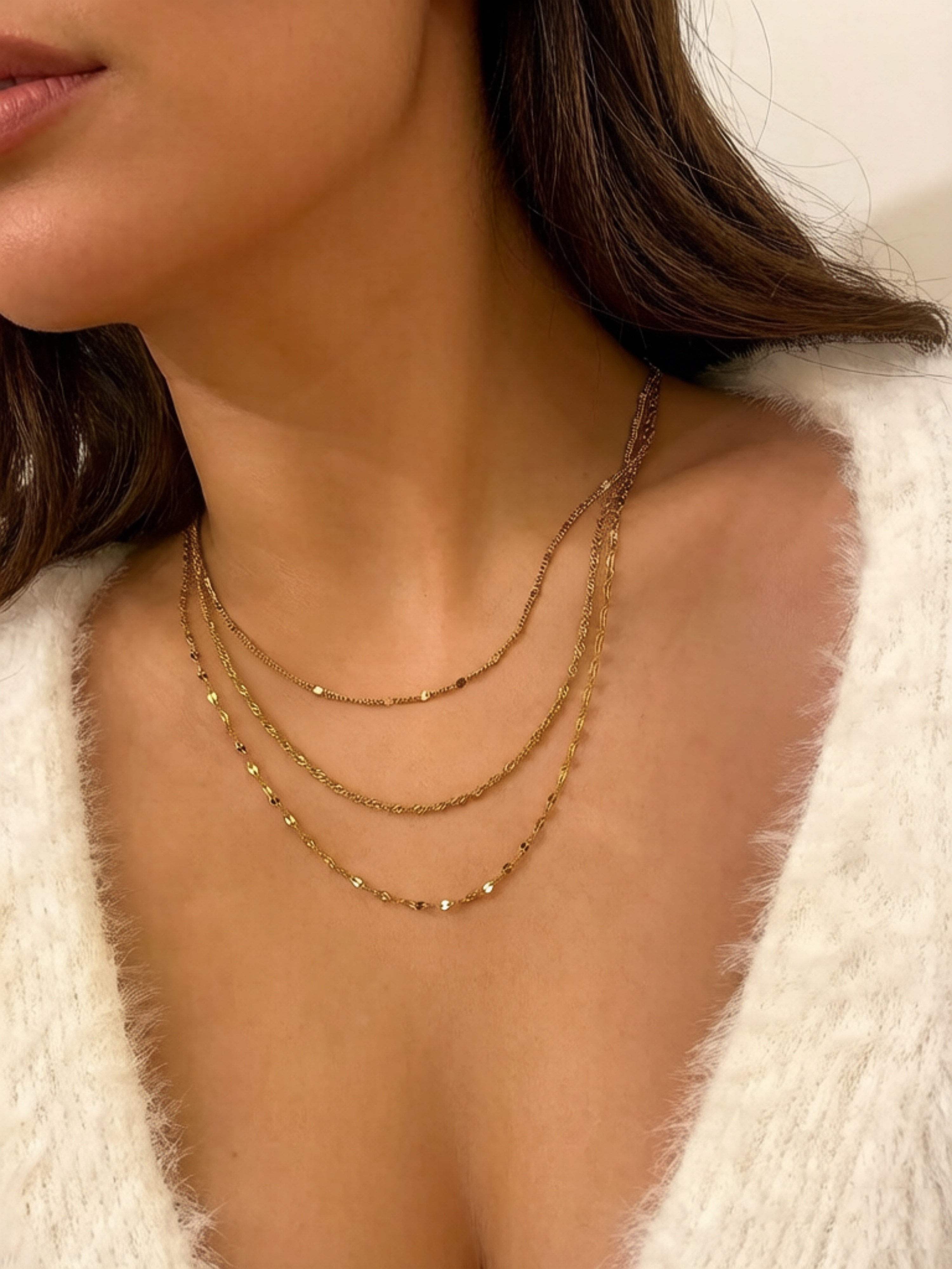 Gold Layered Necklace Set