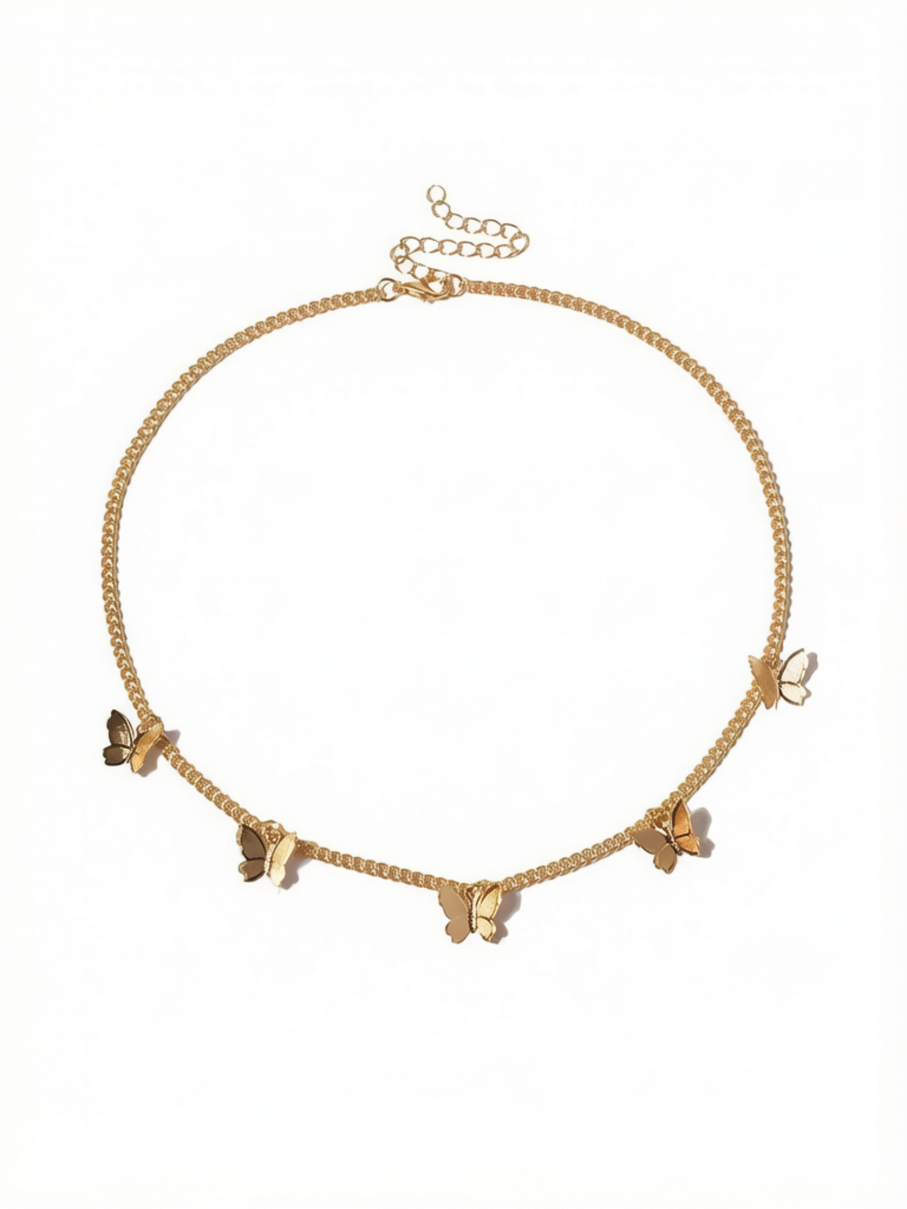 Gold Butterfly Charm Chain Necklace