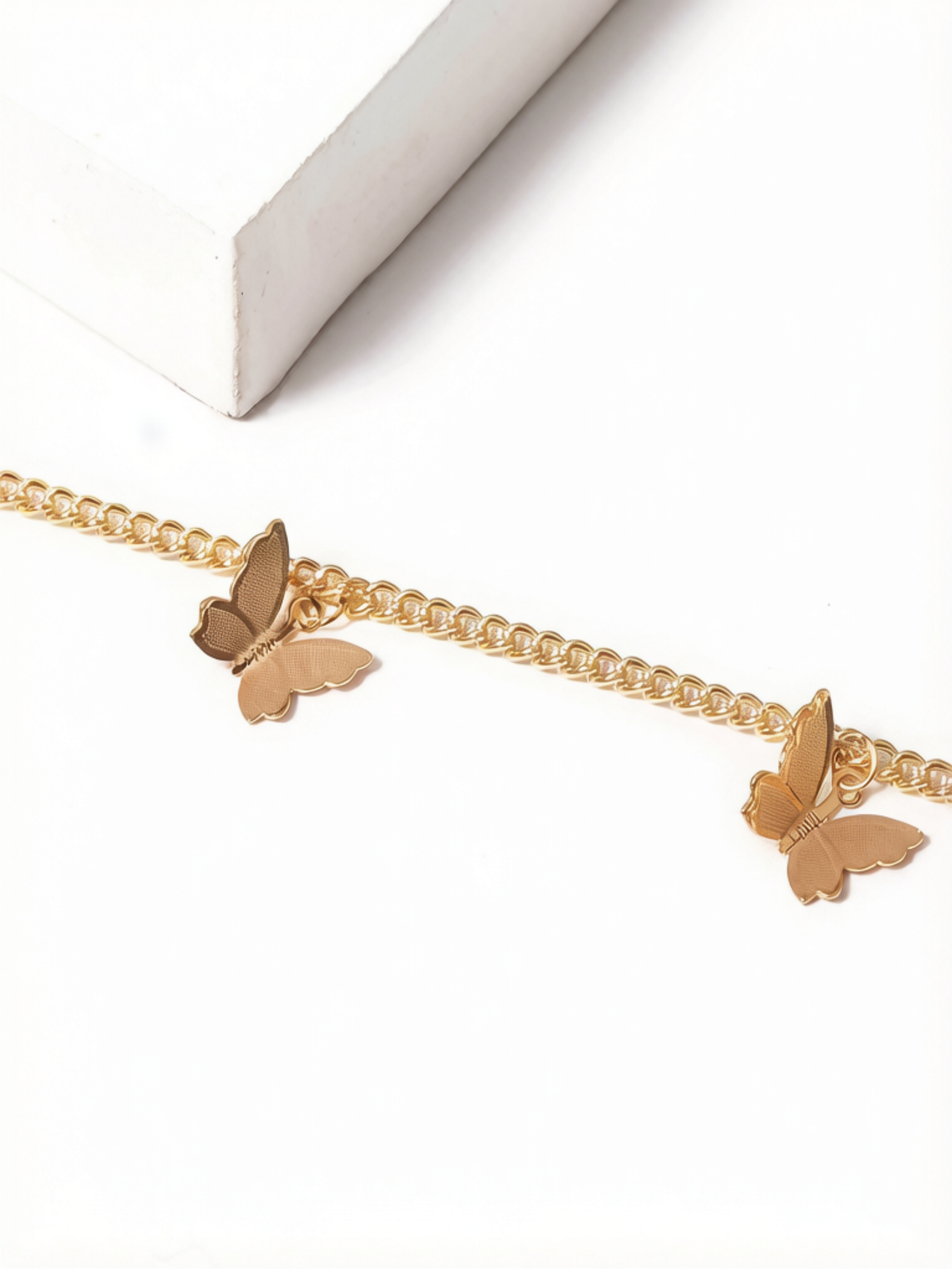 Gold Butterfly Charm Chain Necklace