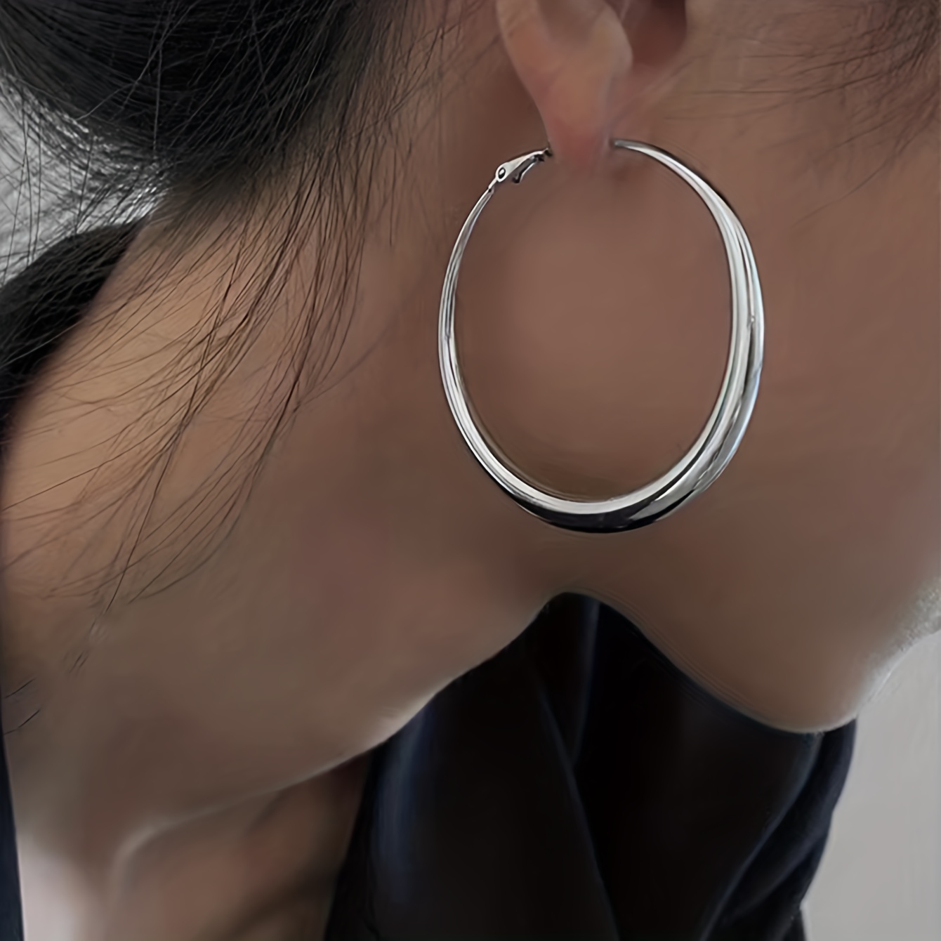 Silver Hoop Dangle Earrings for Everyday Style.