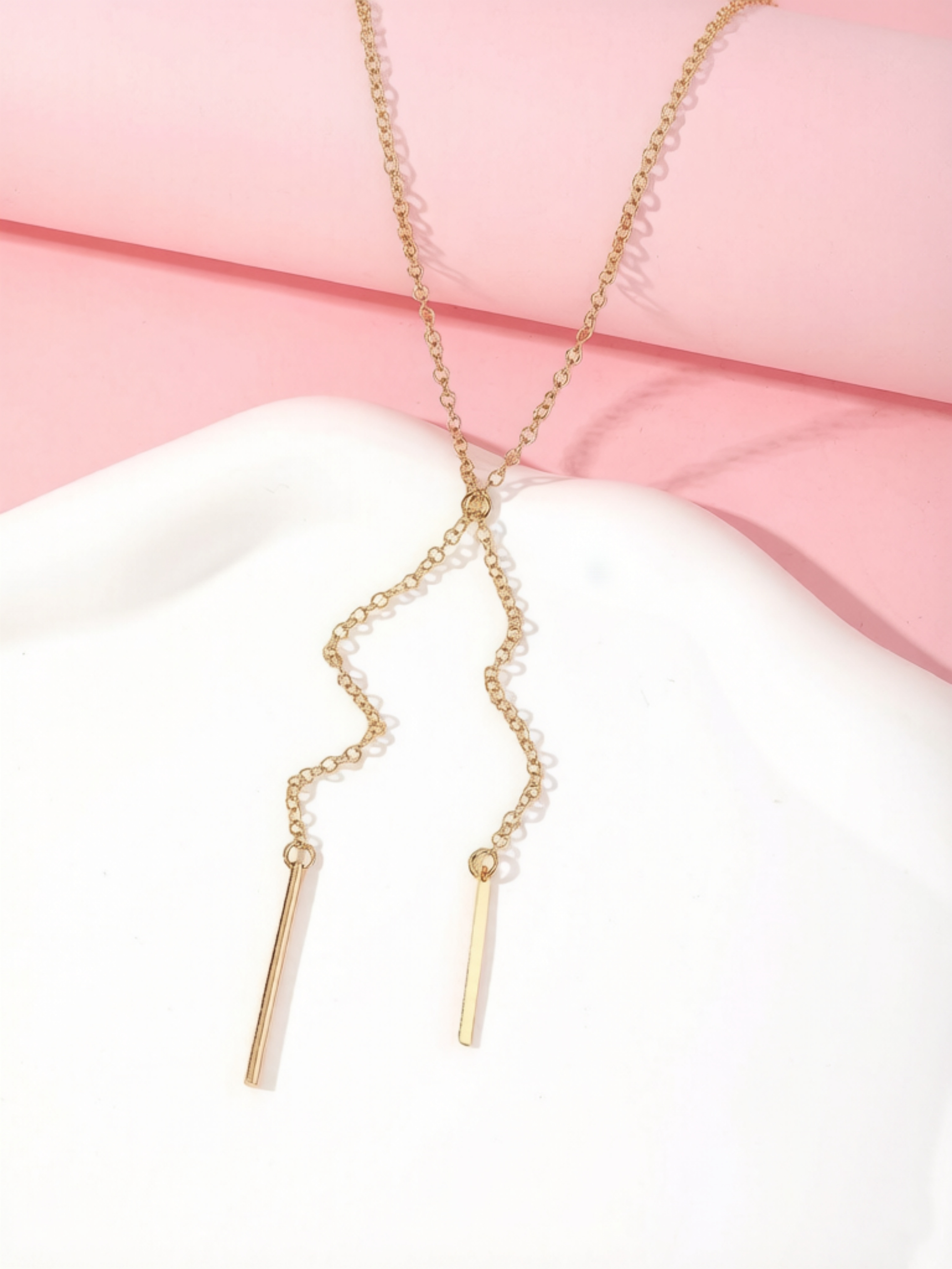 Gold Casual Y-Lariat Necklace