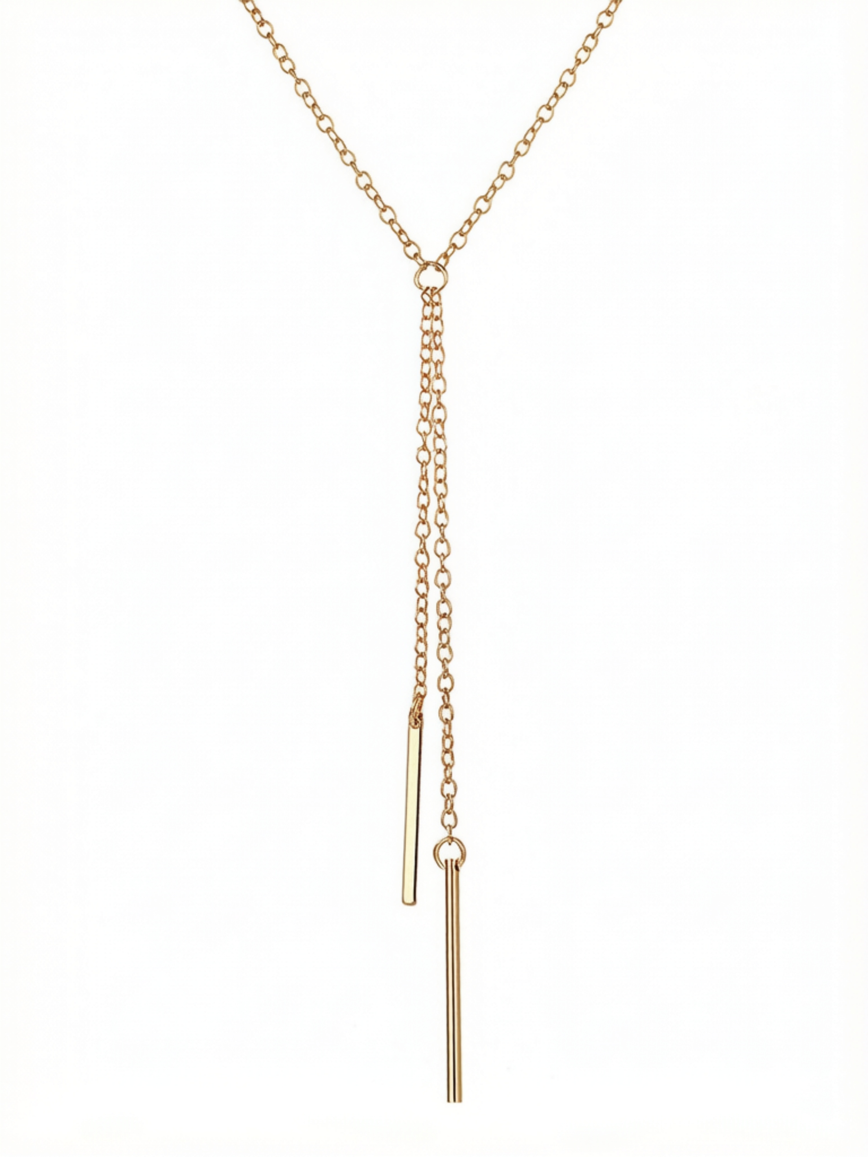 Gold Casual Y-Lariat Necklace