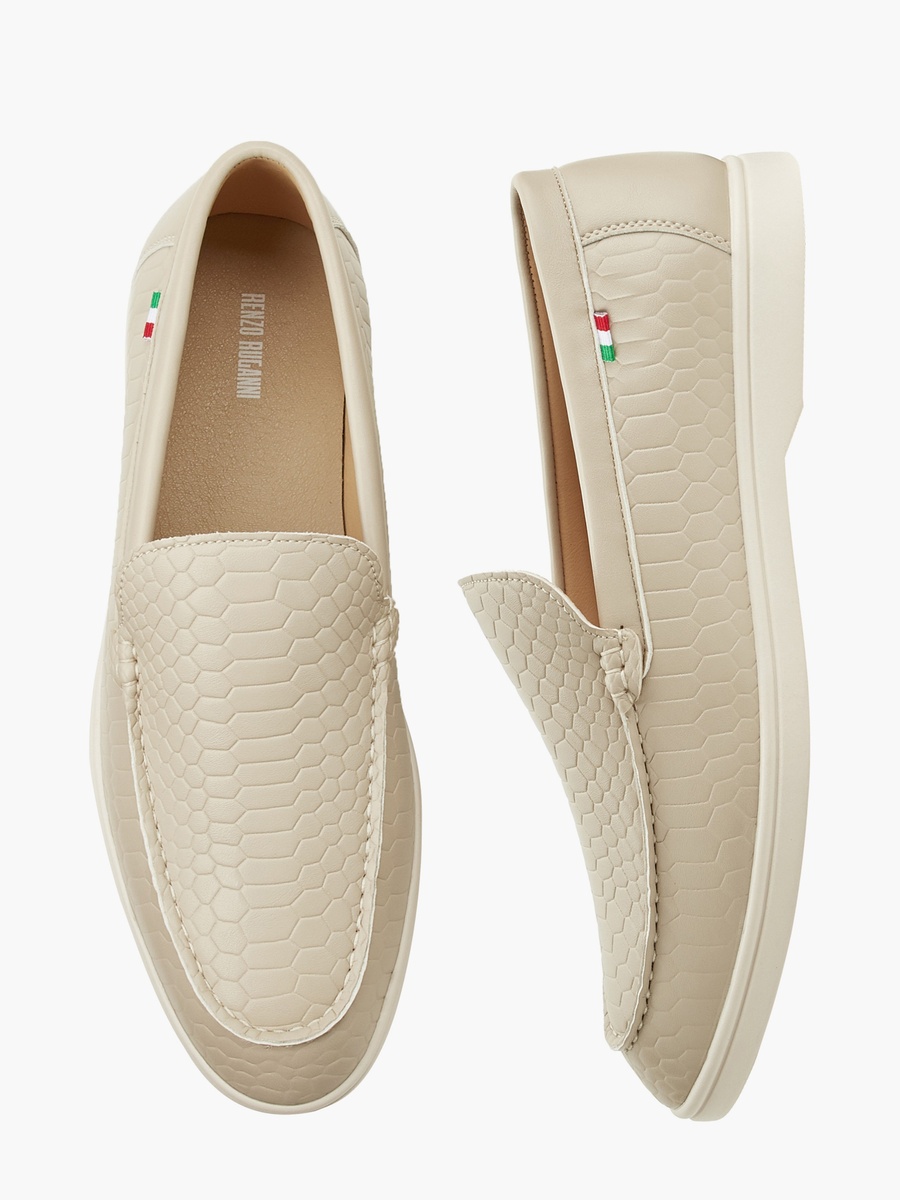 Men Textured Slip-on Loafers