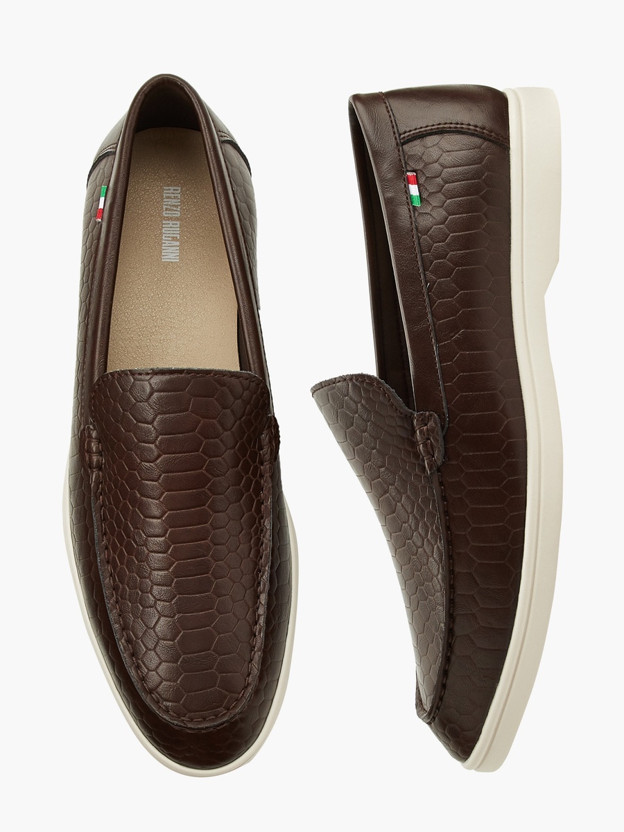 Men Textured Slip-on Loafers