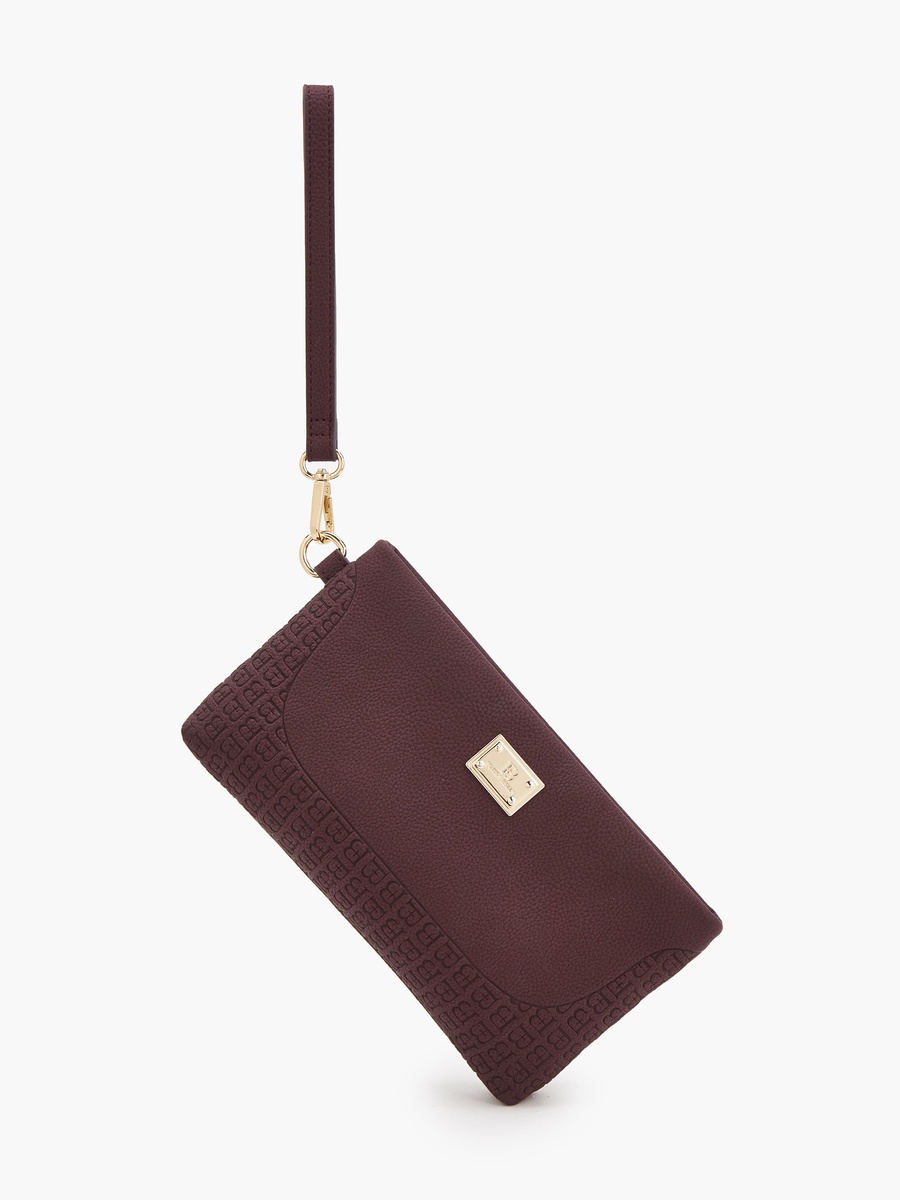 Embossed Clutch with Detachable Handle