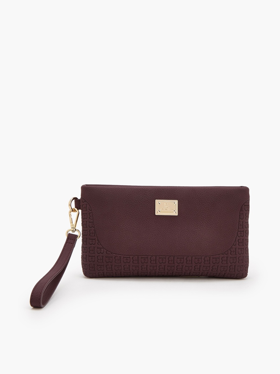 Embossed Clutch with Detachable Handle
