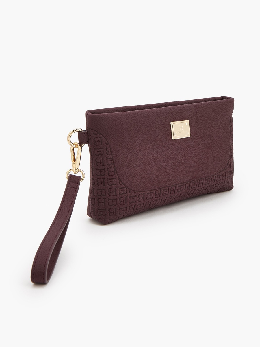Embossed Clutch with Detachable Handle