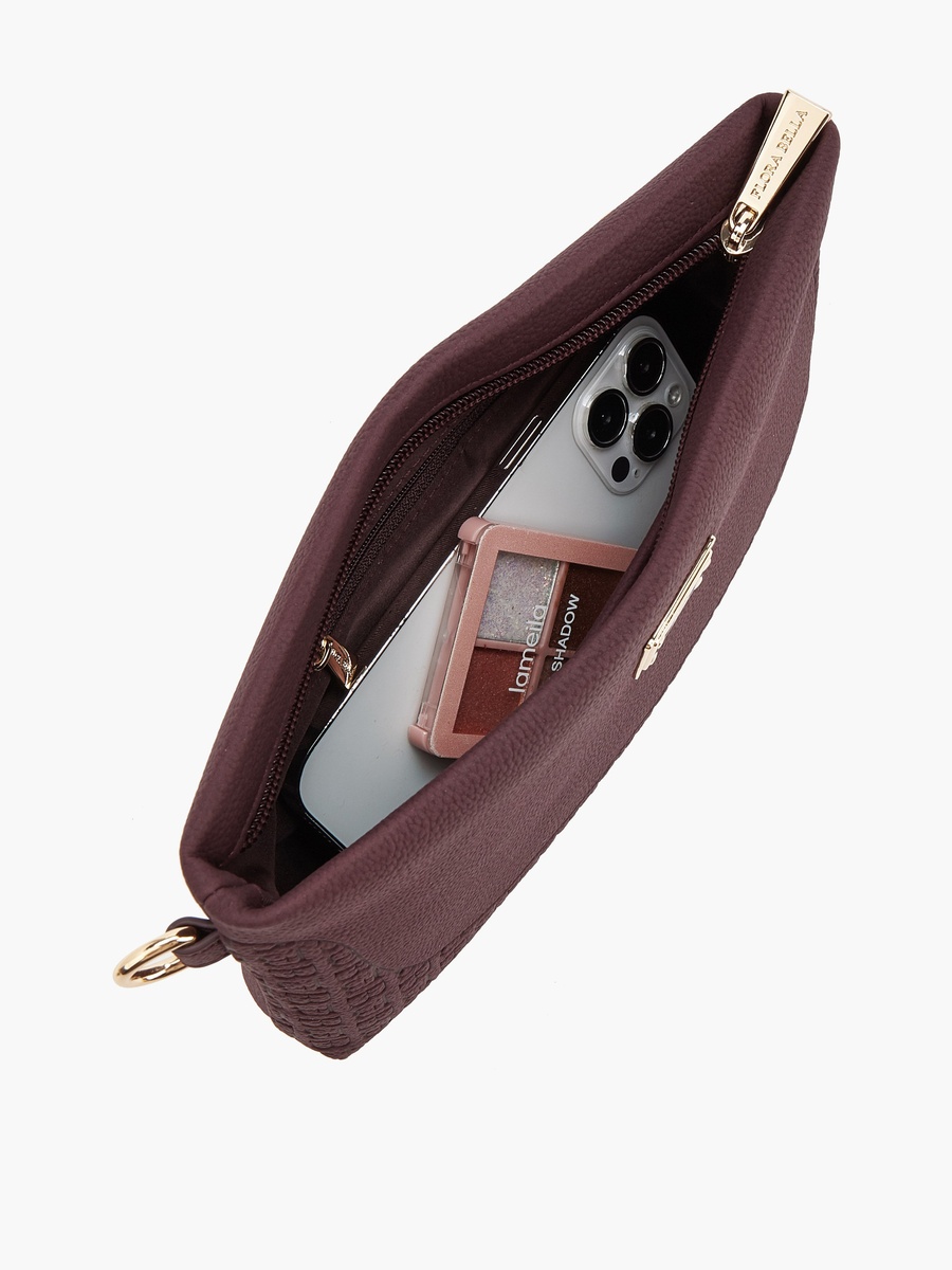Embossed Clutch with Detachable Handle