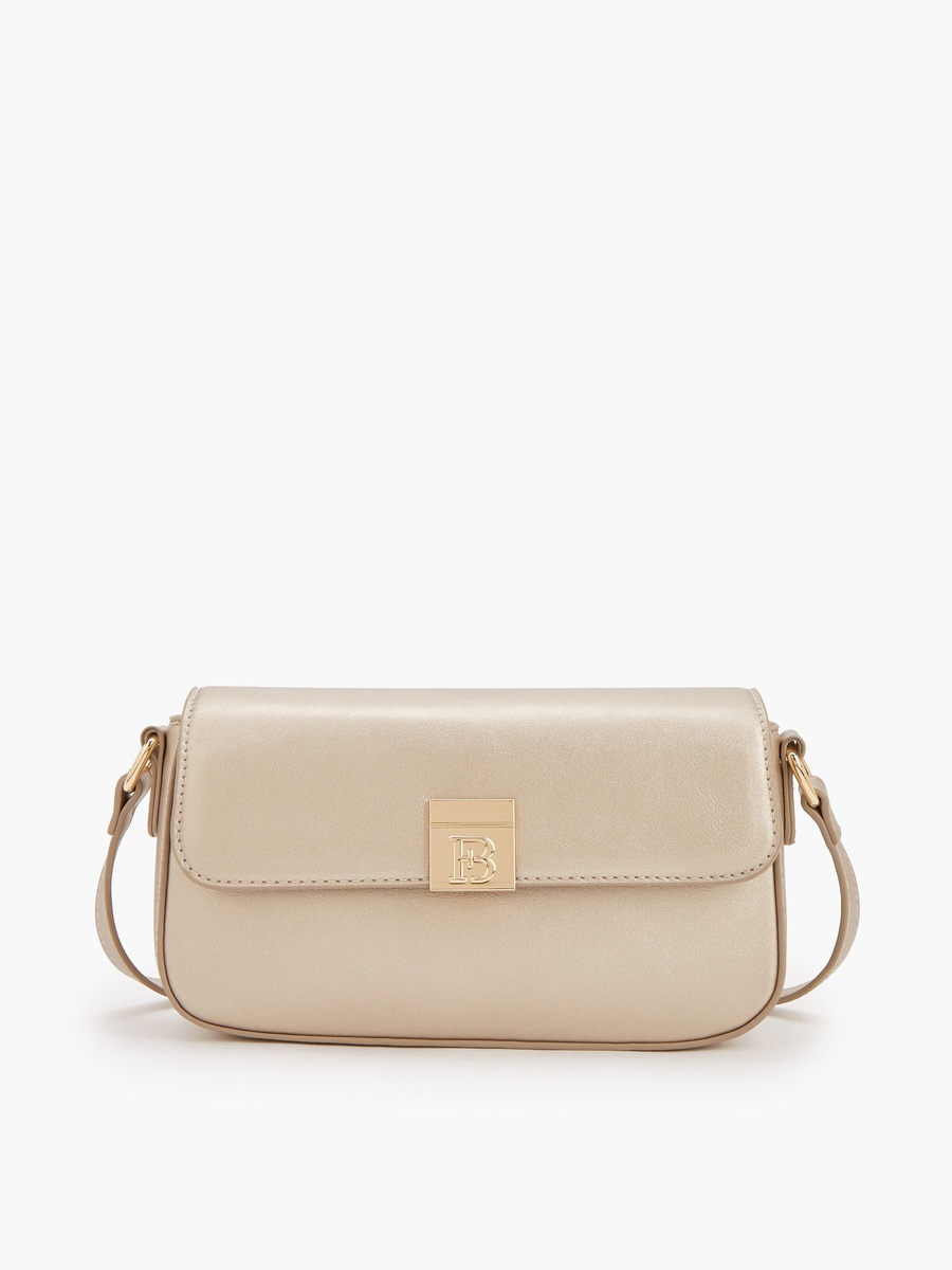 Solid Crossbody Bag with Magnetic Clasp Closure