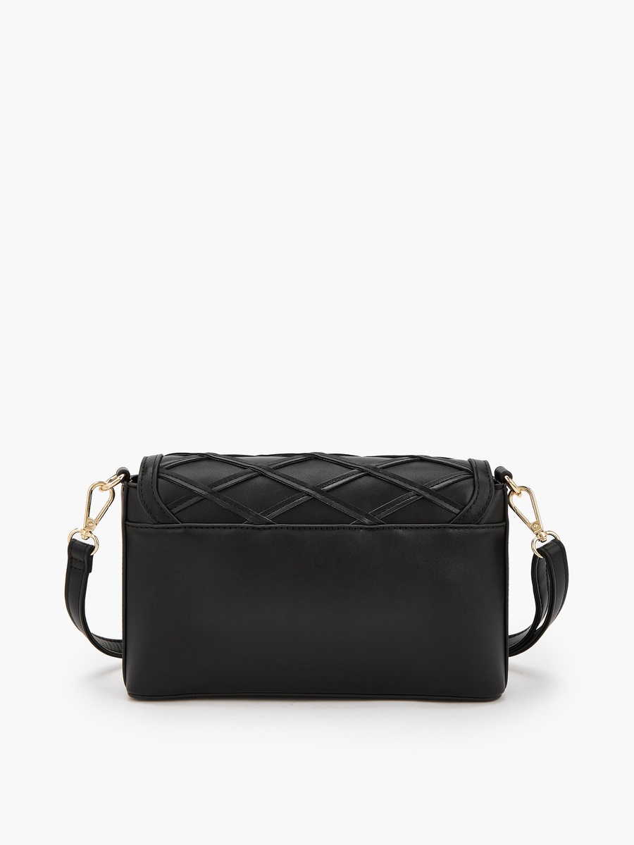 Textured Crossbody Bag with Detachable Strap