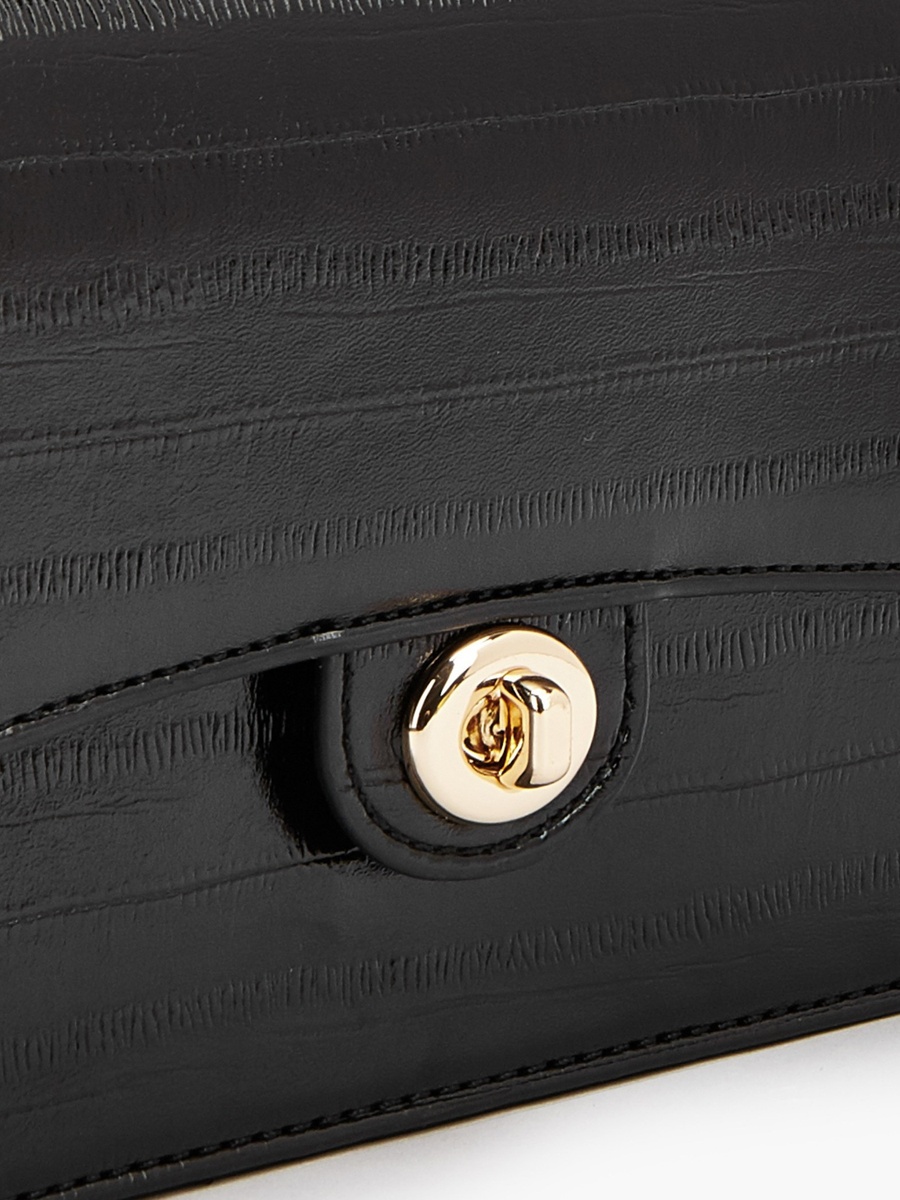 Textured Crossbody Bag with Chain Strap