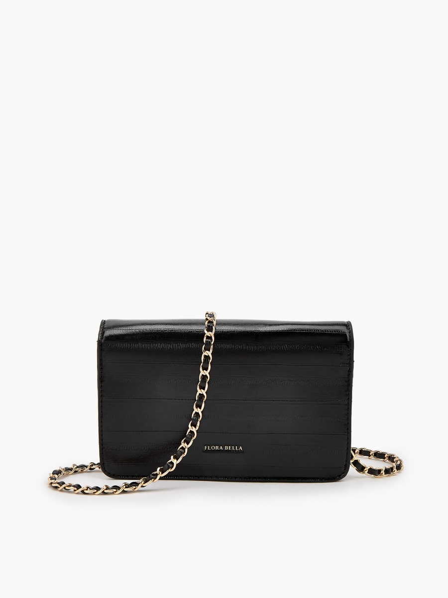 Textured Crossbody Bag with Chain Strap