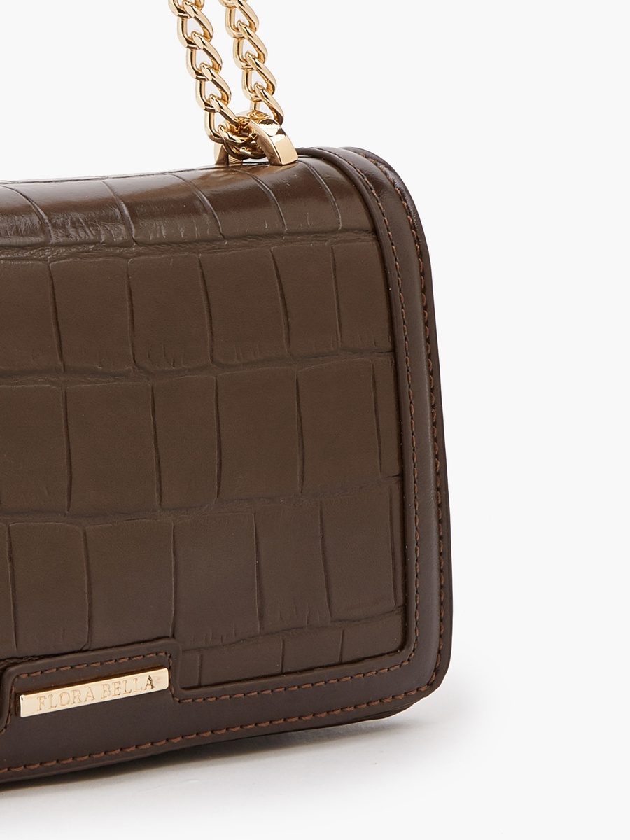 Textured Crossbody Bag with Chain Strap