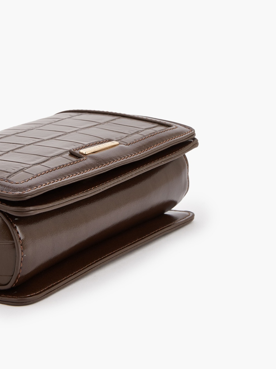 Textured Crossbody Bag with Chain Strap