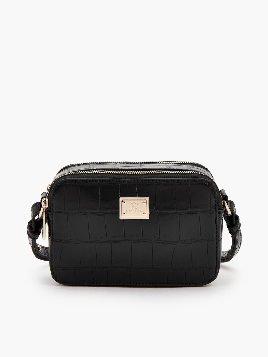 Textured Crossbody Bag with Adjustable Strap