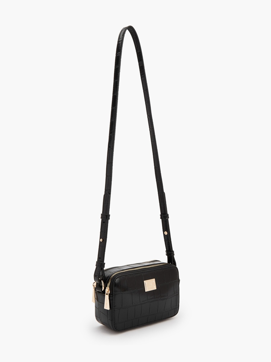 Textured Crossbody Bag with Adjustable Strap