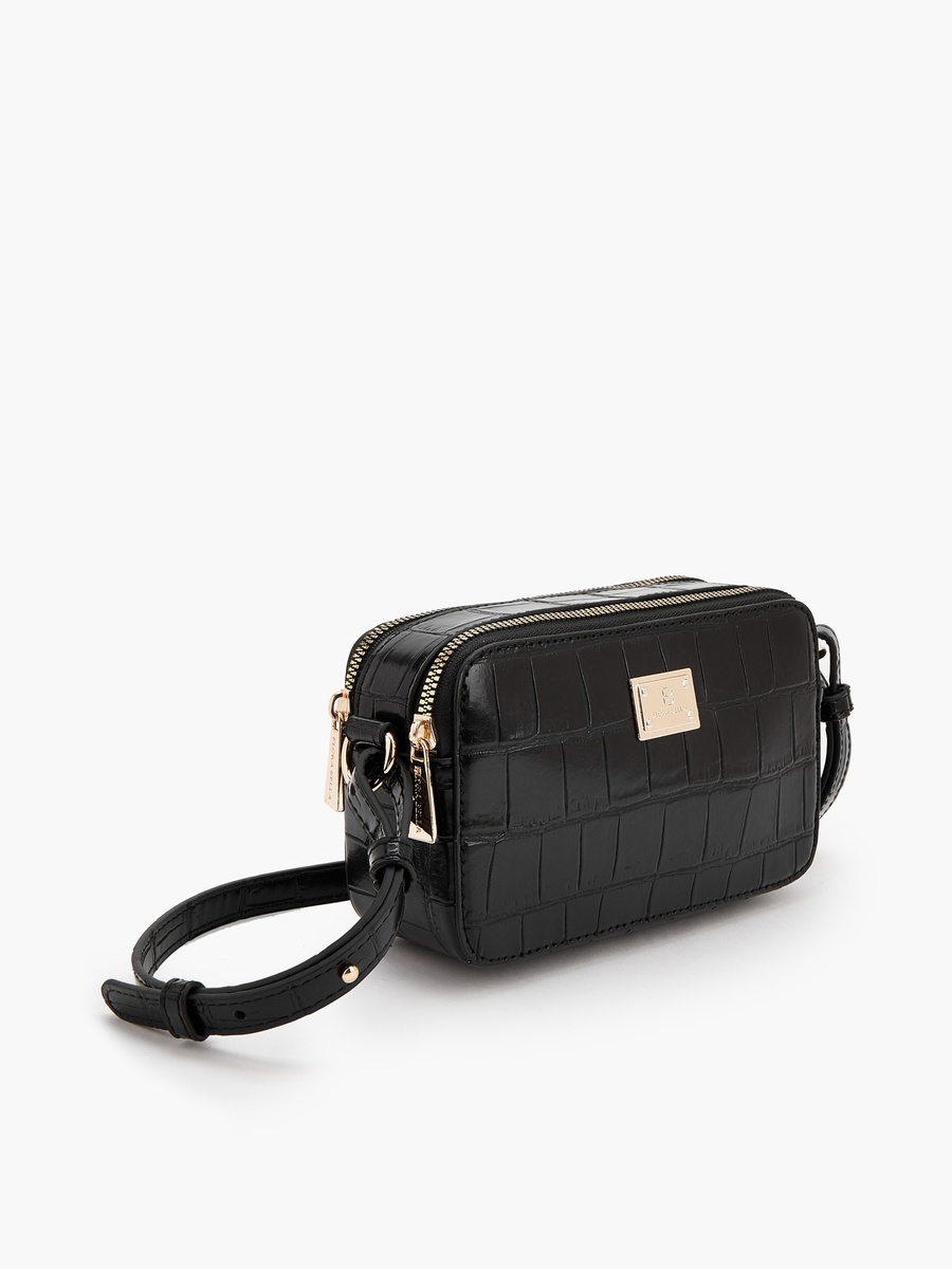 Textured Crossbody Bag with Adjustable Strap