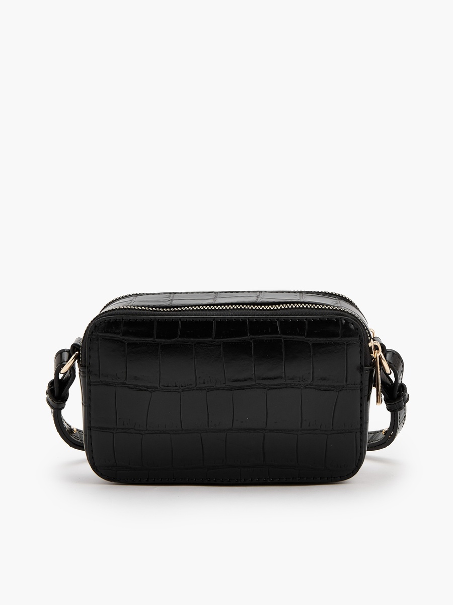 Textured Crossbody Bag with Adjustable Strap
