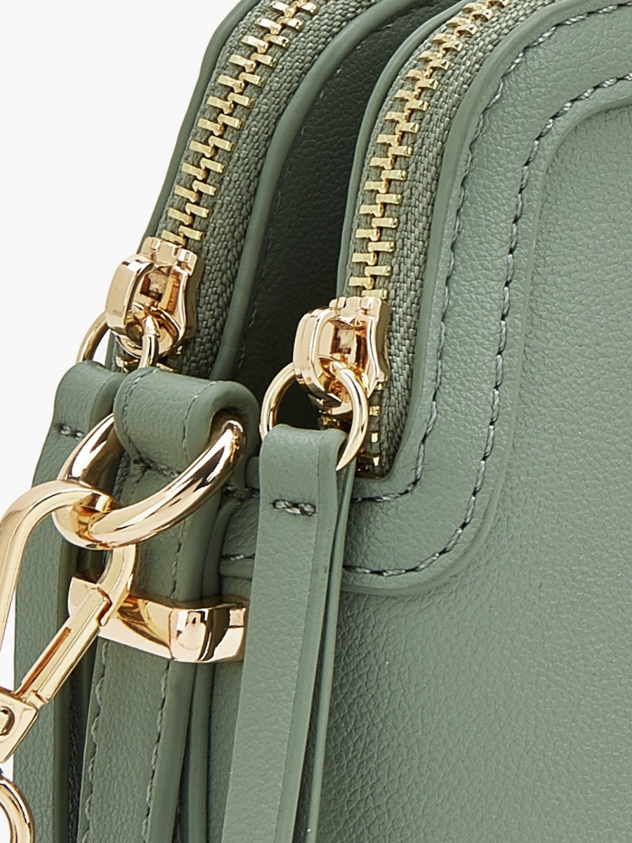 Solid Crossbody Bag with Detachable Strap