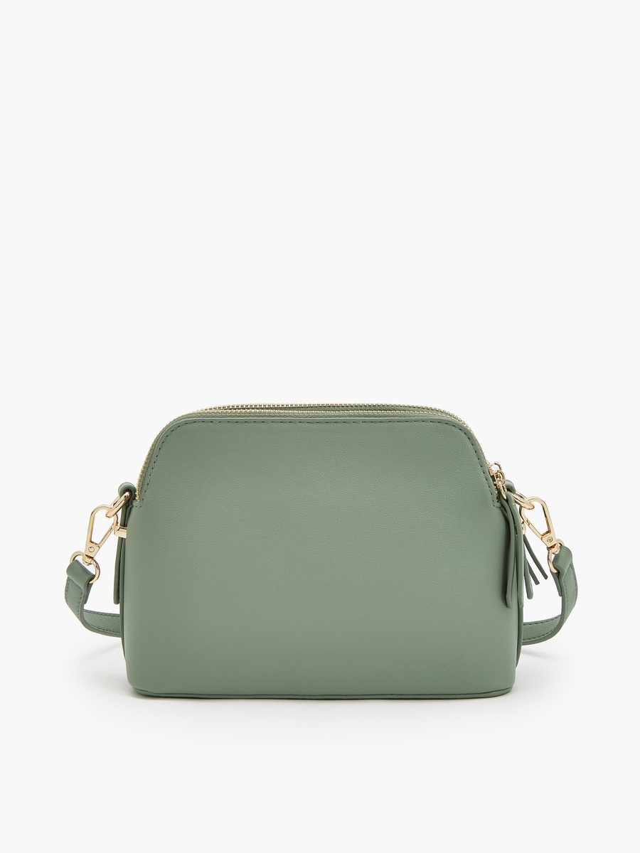Solid Crossbody Bag with Detachable Strap