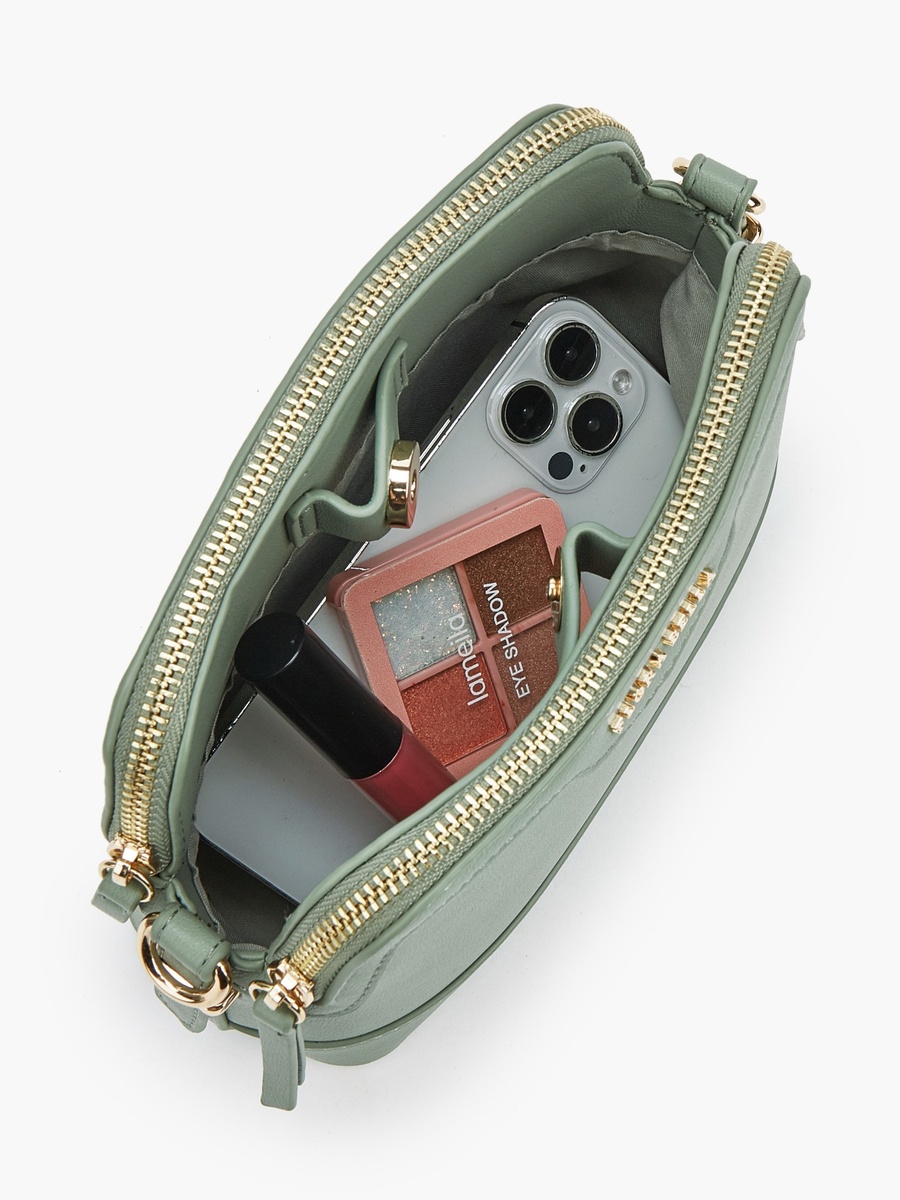 Solid Crossbody Bag with Detachable Strap