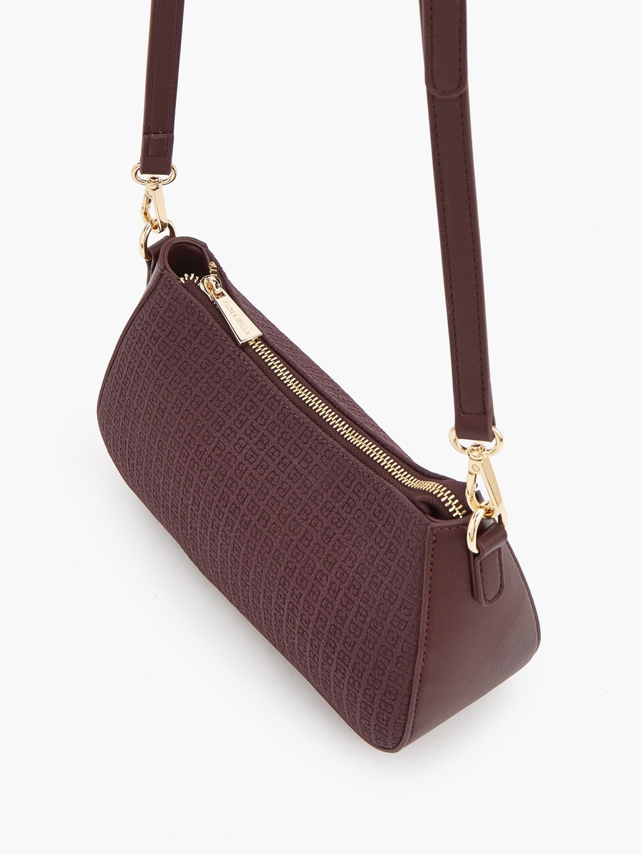 Embossed Crossbody Bag with Zip Closure