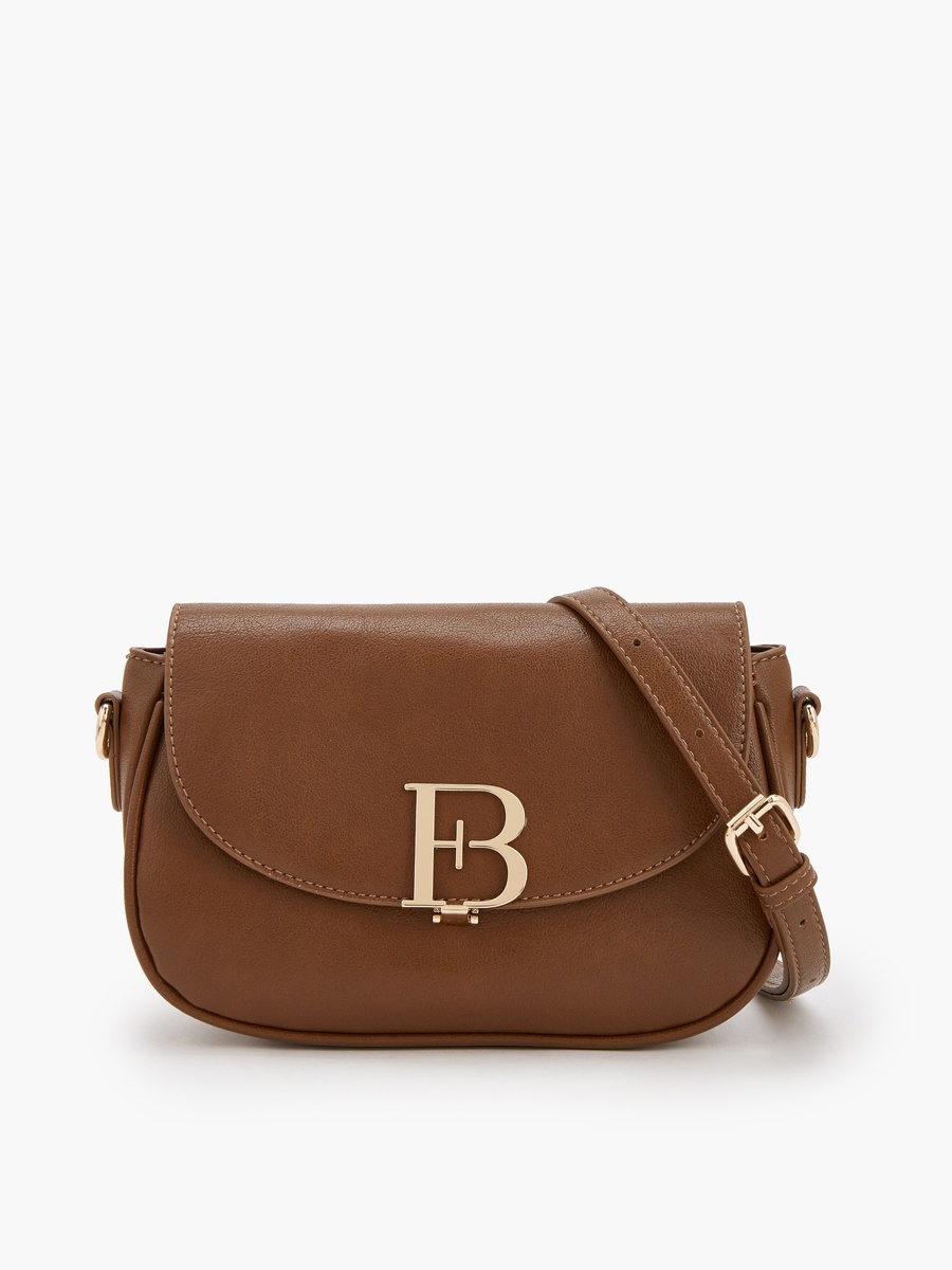 Solid Crossbody Bag with Zip Closure