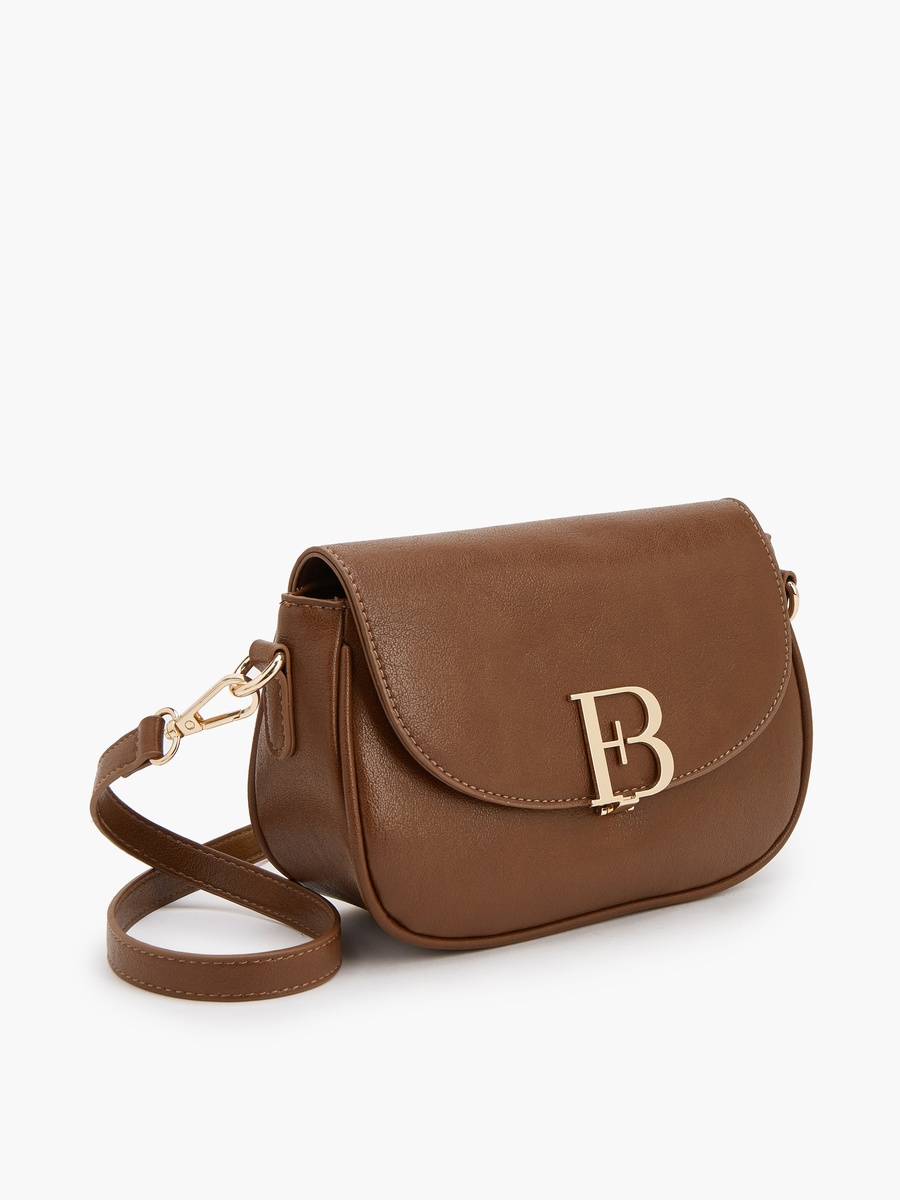 Solid Crossbody Bag with Zip Closure