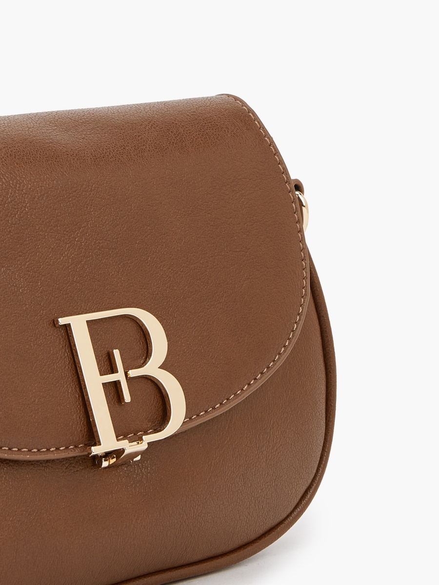Solid Crossbody Bag with Zip Closure