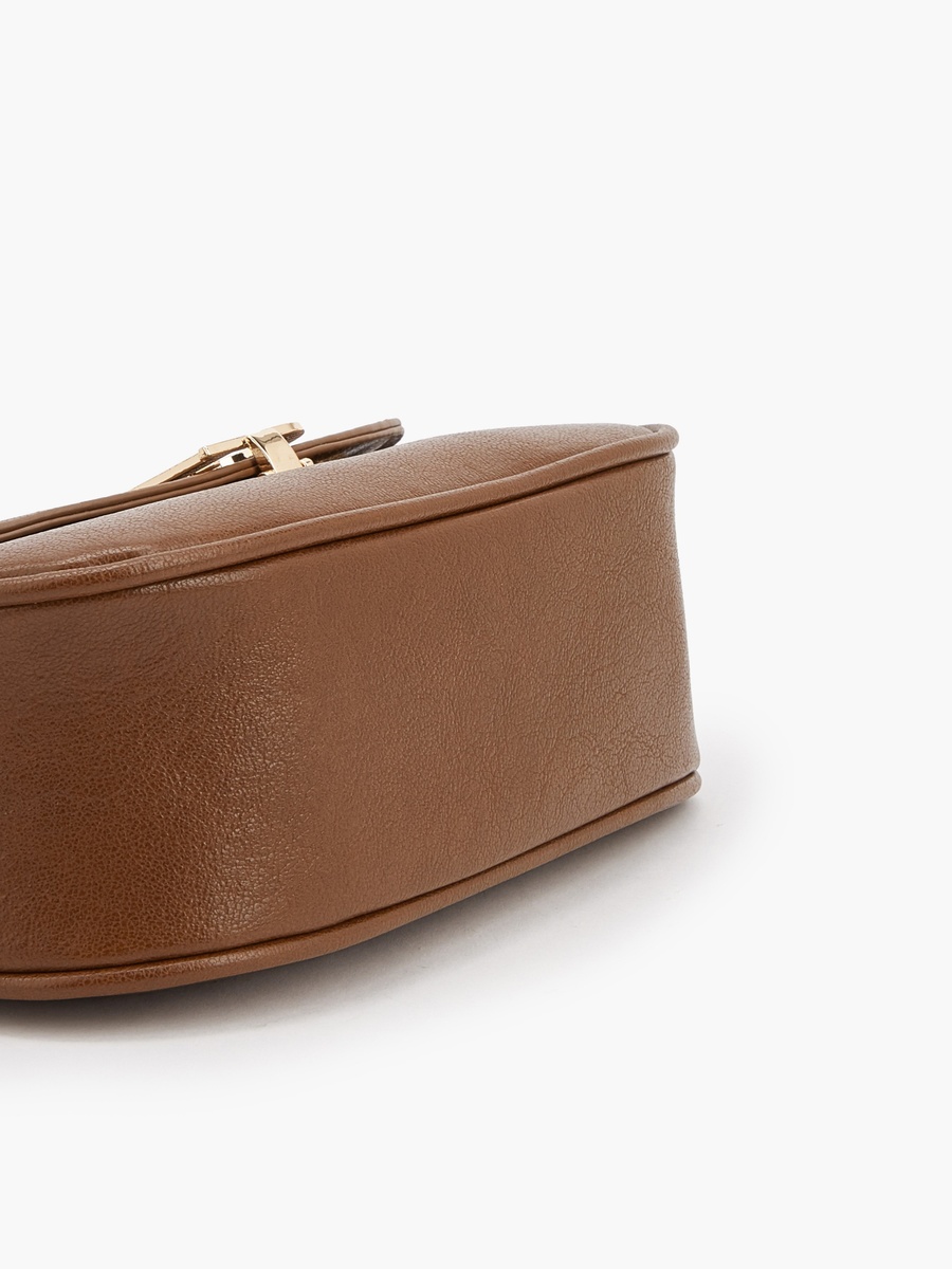 Solid Crossbody Bag with Zip Closure