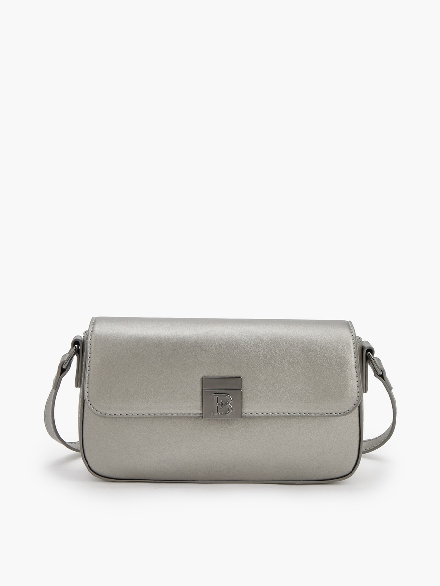 Solid Crossbody Bag with Magnetic Clasp Closure