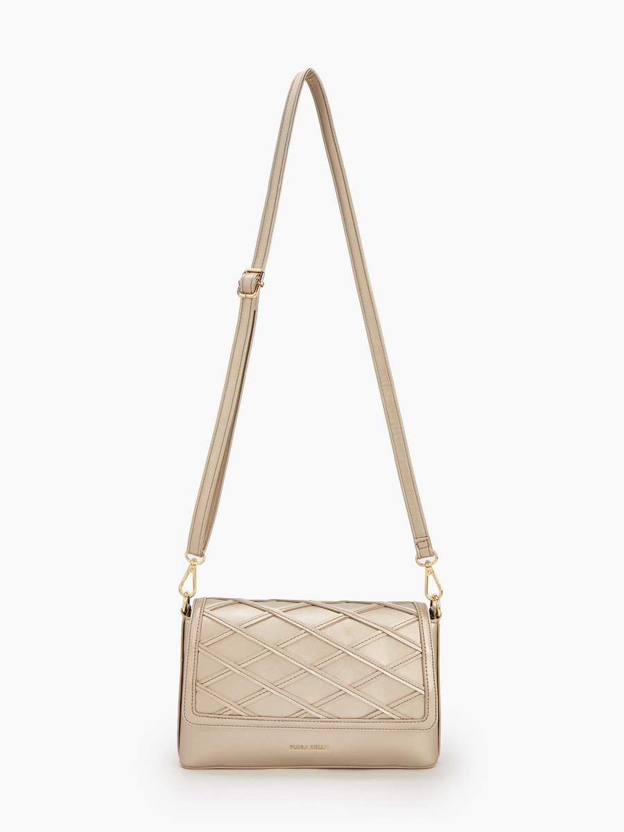 Textured Crossbody Bag with Detachable Strap
