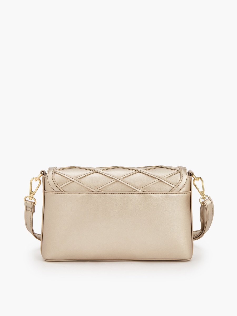 Textured Crossbody Bag with Detachable Strap
