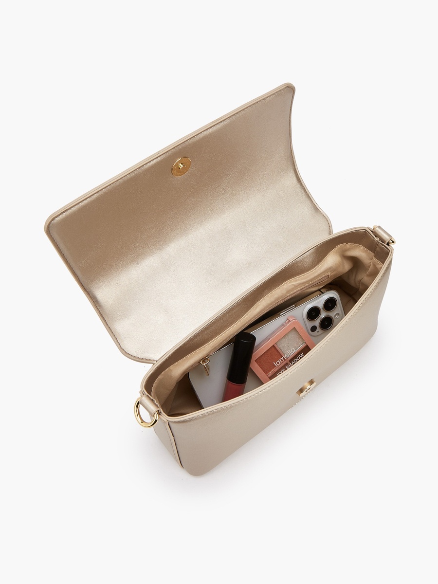 Textured Crossbody Bag with Detachable Strap