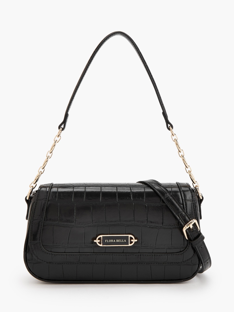 Textured Crossbody Bag with Magnetic Flap Closure