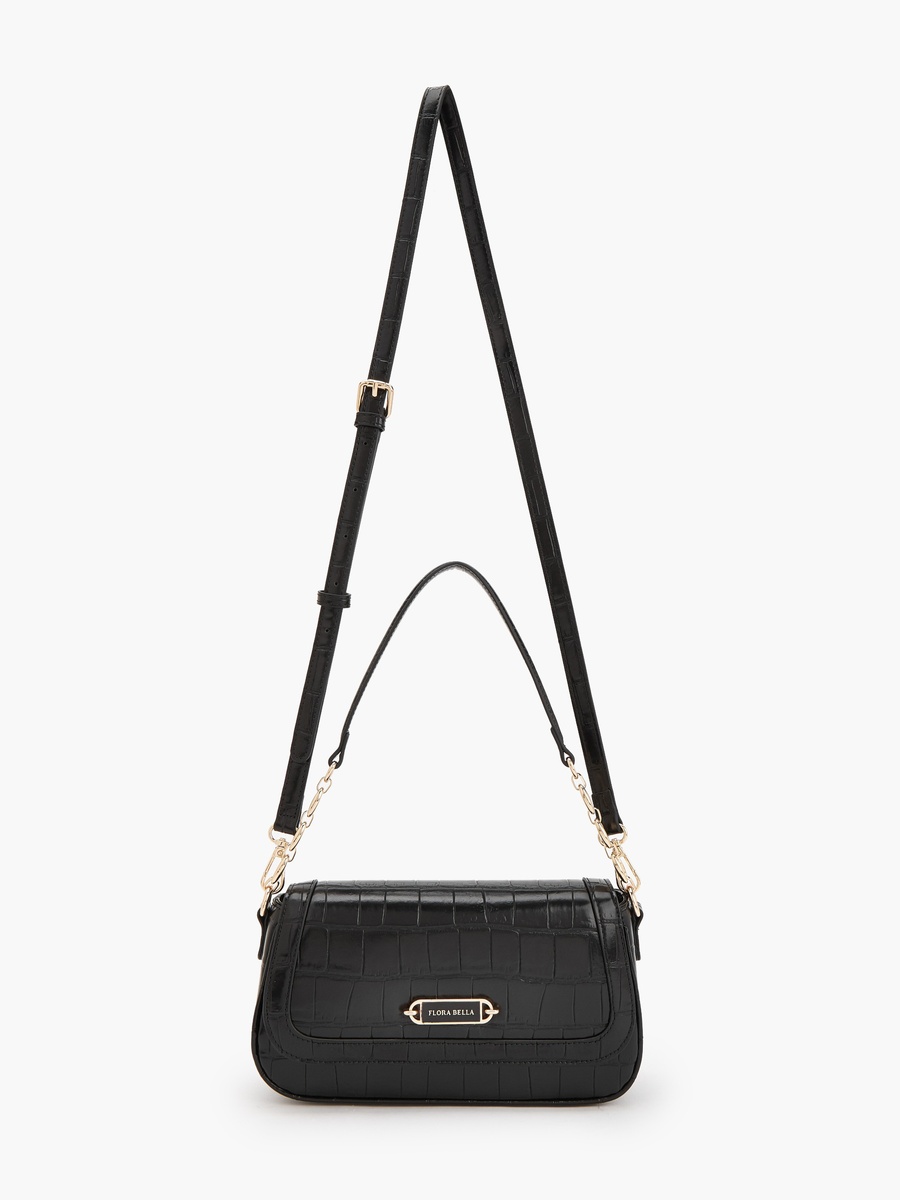 Textured Crossbody Bag with Magnetic Flap Closure