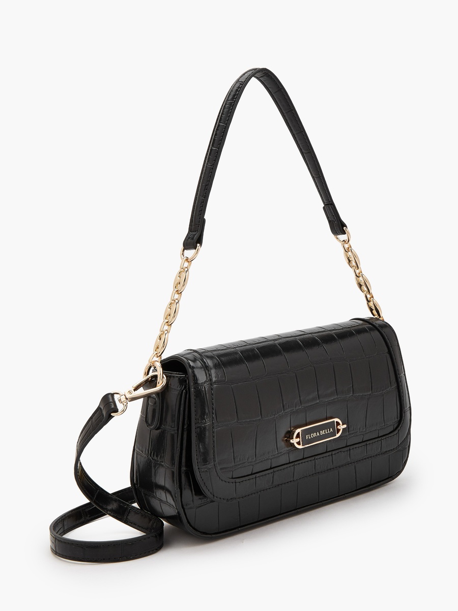 Textured Crossbody Bag with Magnetic Flap Closure