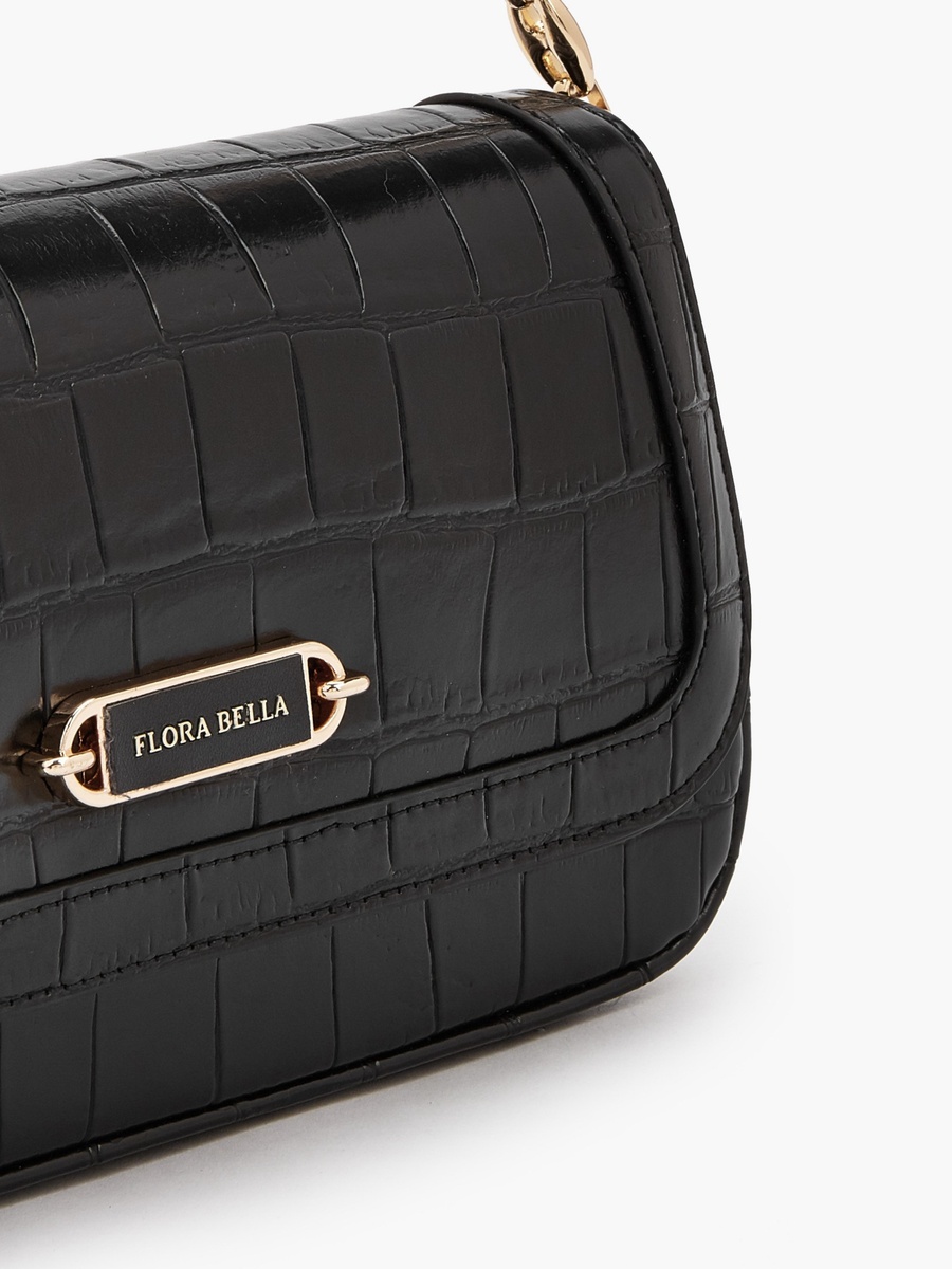 Textured Crossbody Bag with Magnetic Flap Closure