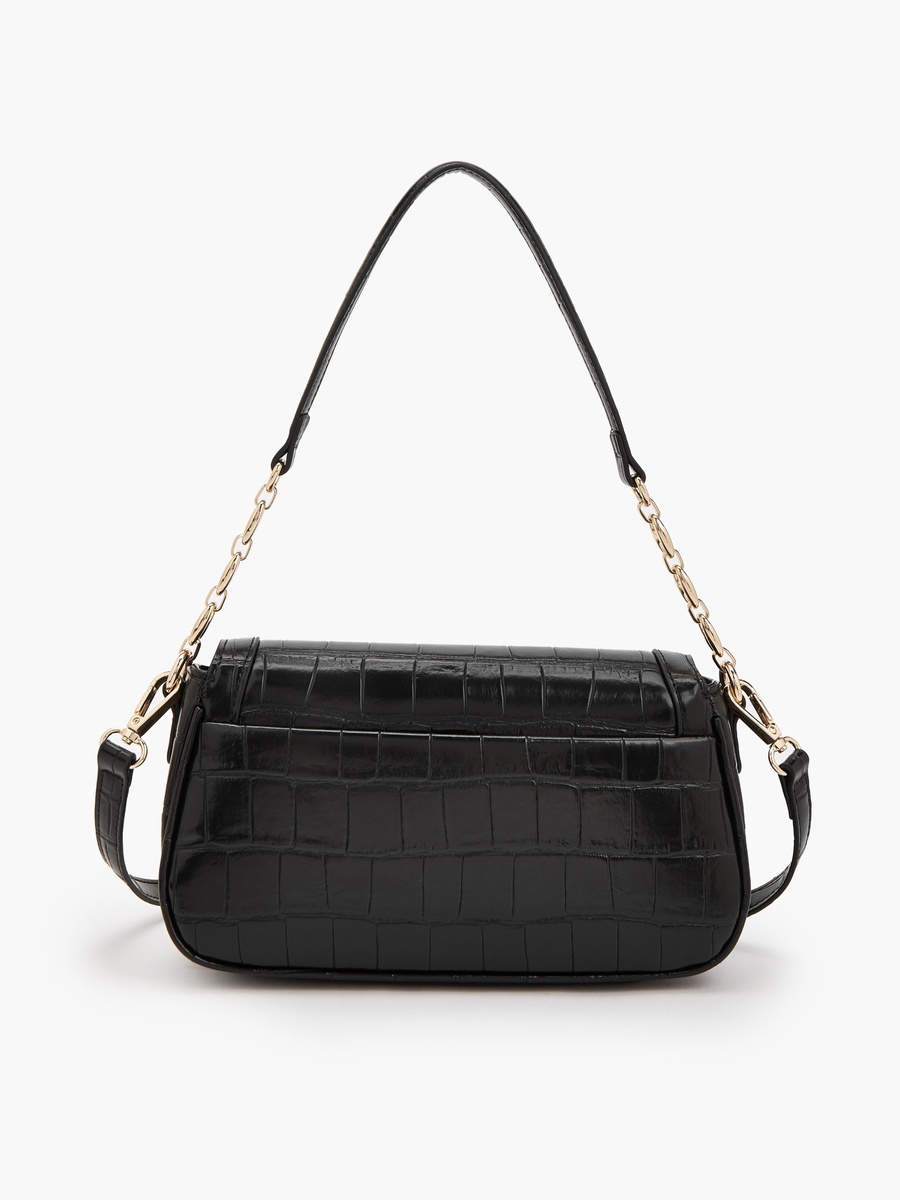 Textured Crossbody Bag with Magnetic Flap Closure