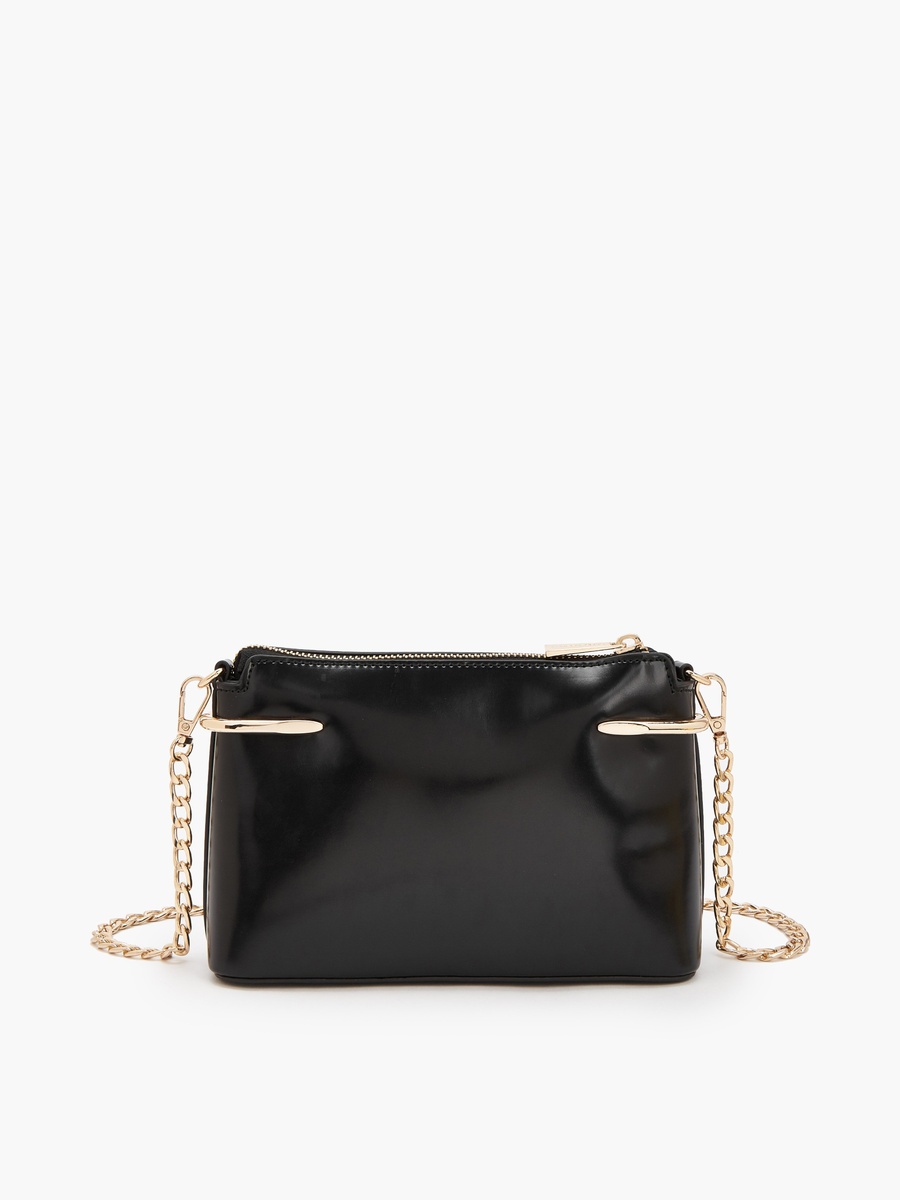 Crossbody Bag with Chain Accent