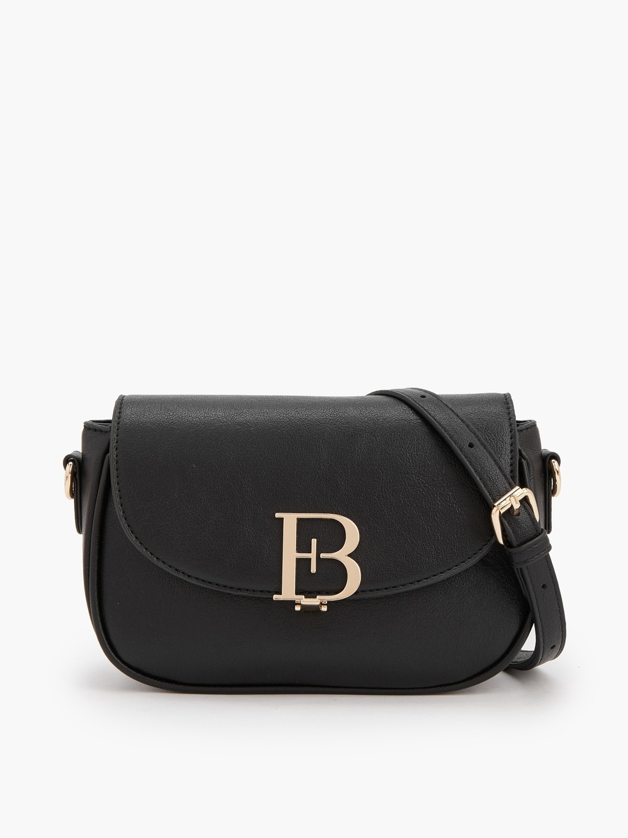 Solid Crossbody Bag with Zip Closure