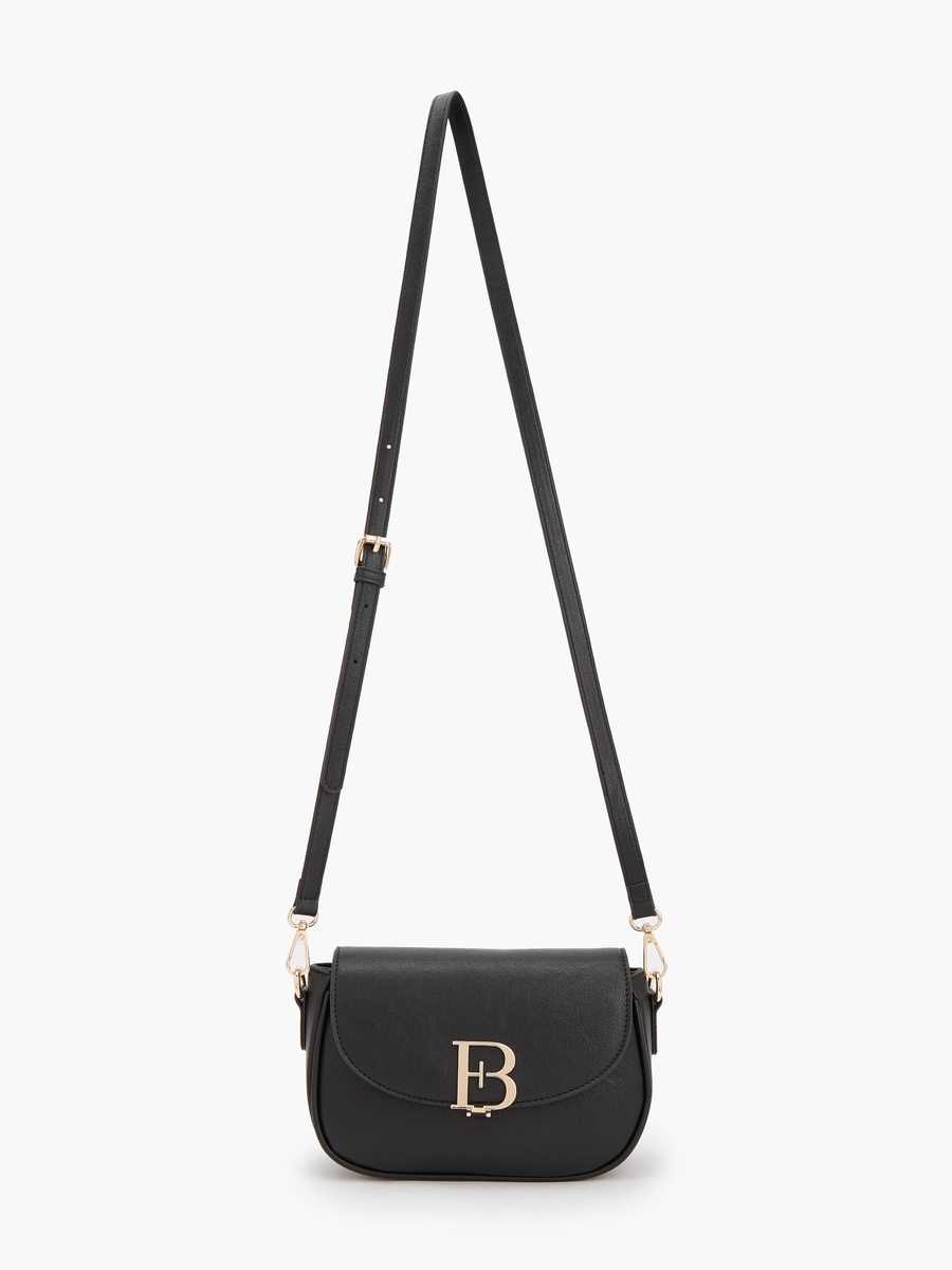 Solid Crossbody Bag with Zip Closure