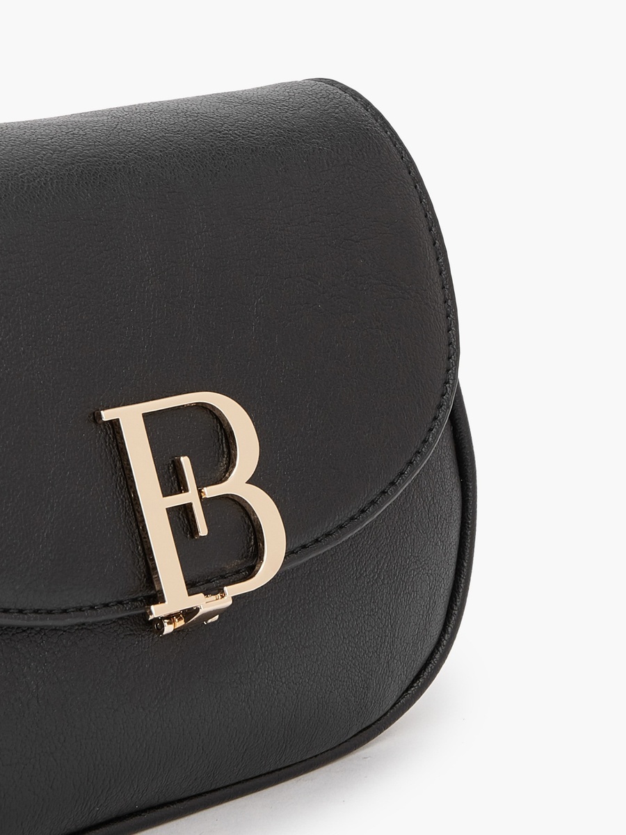 Solid Crossbody Bag with Zip Closure