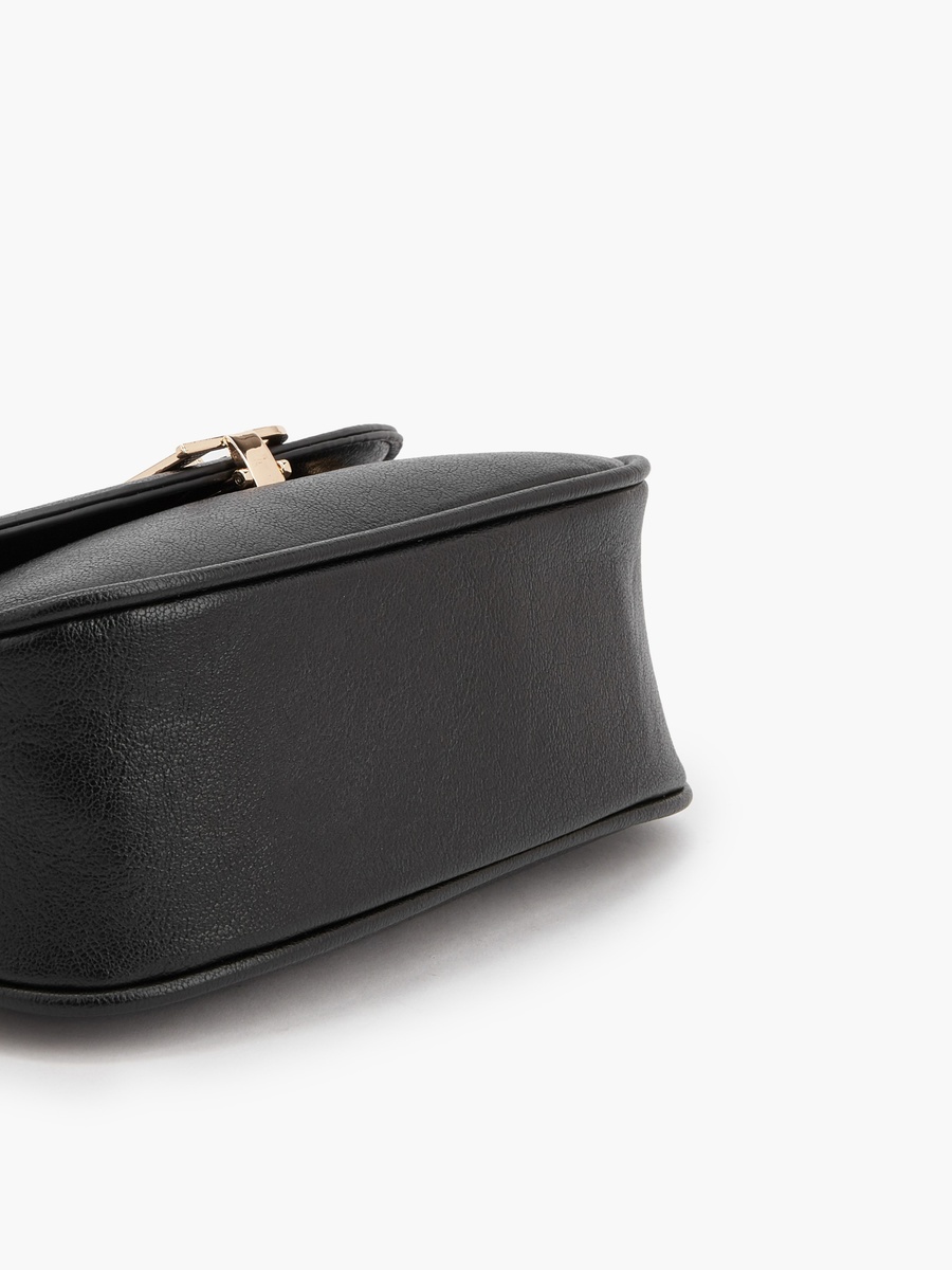 Solid Crossbody Bag with Zip Closure
