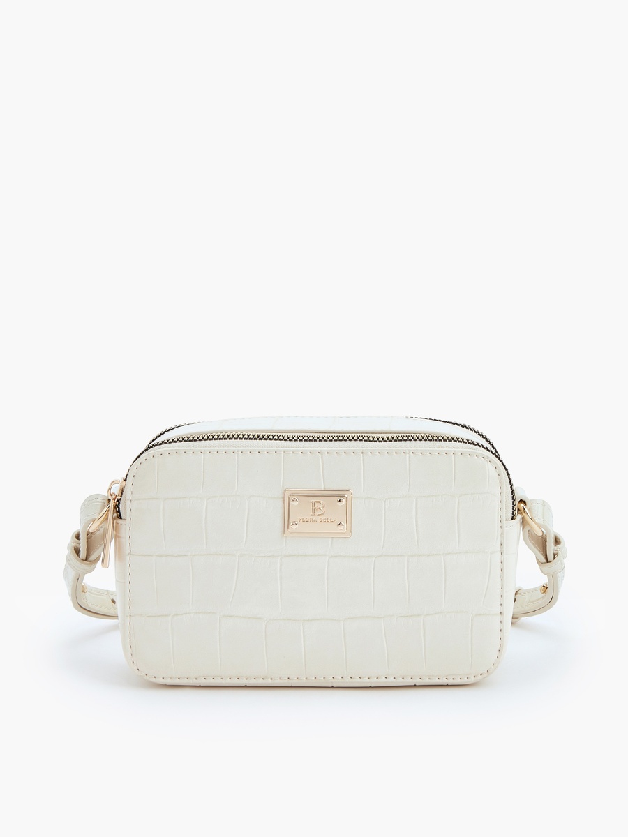Textured Crossbody Bag with Adjustable Strap
